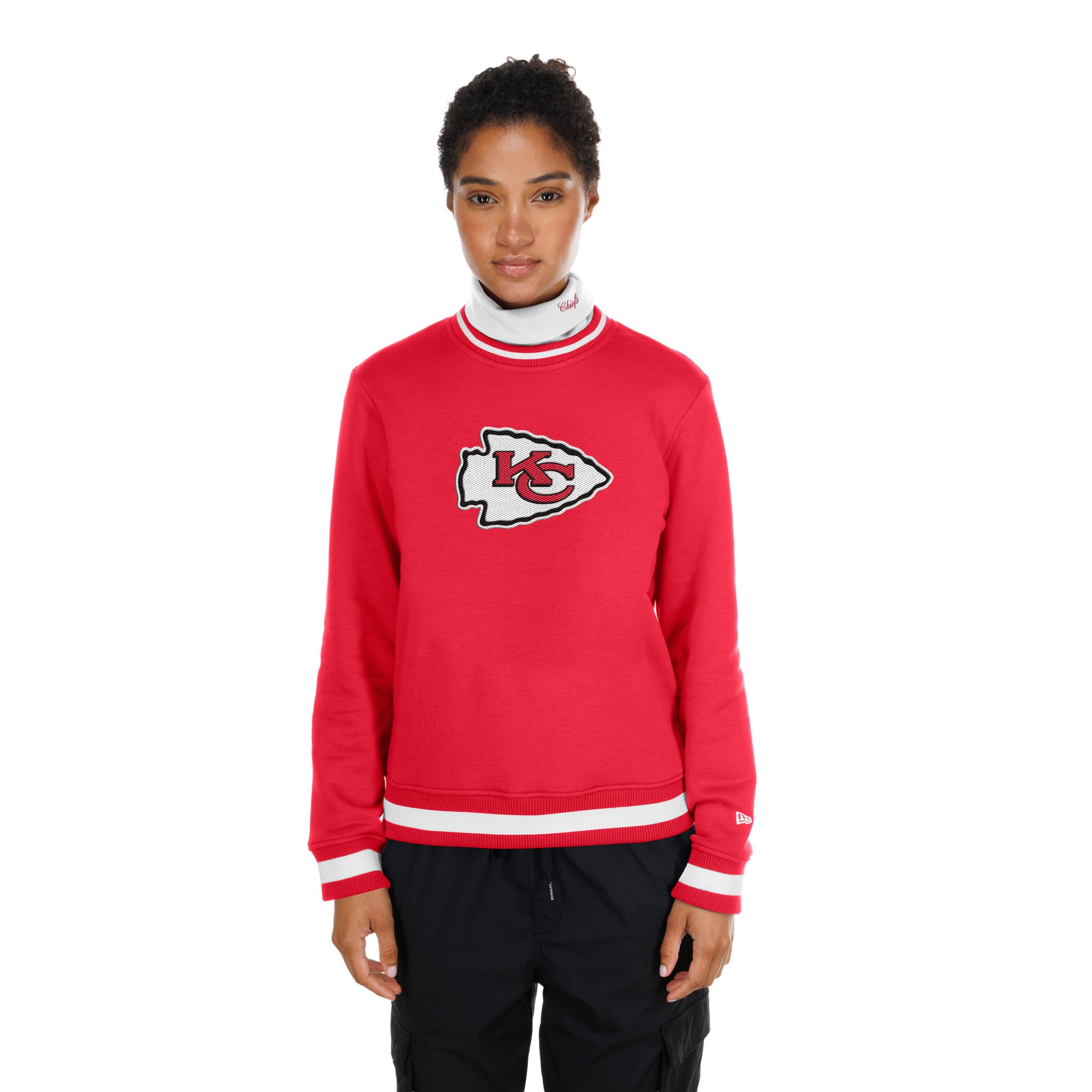 Pull à col roulé New Era rouge Kansas City Chiefs Sport Classics pour femme