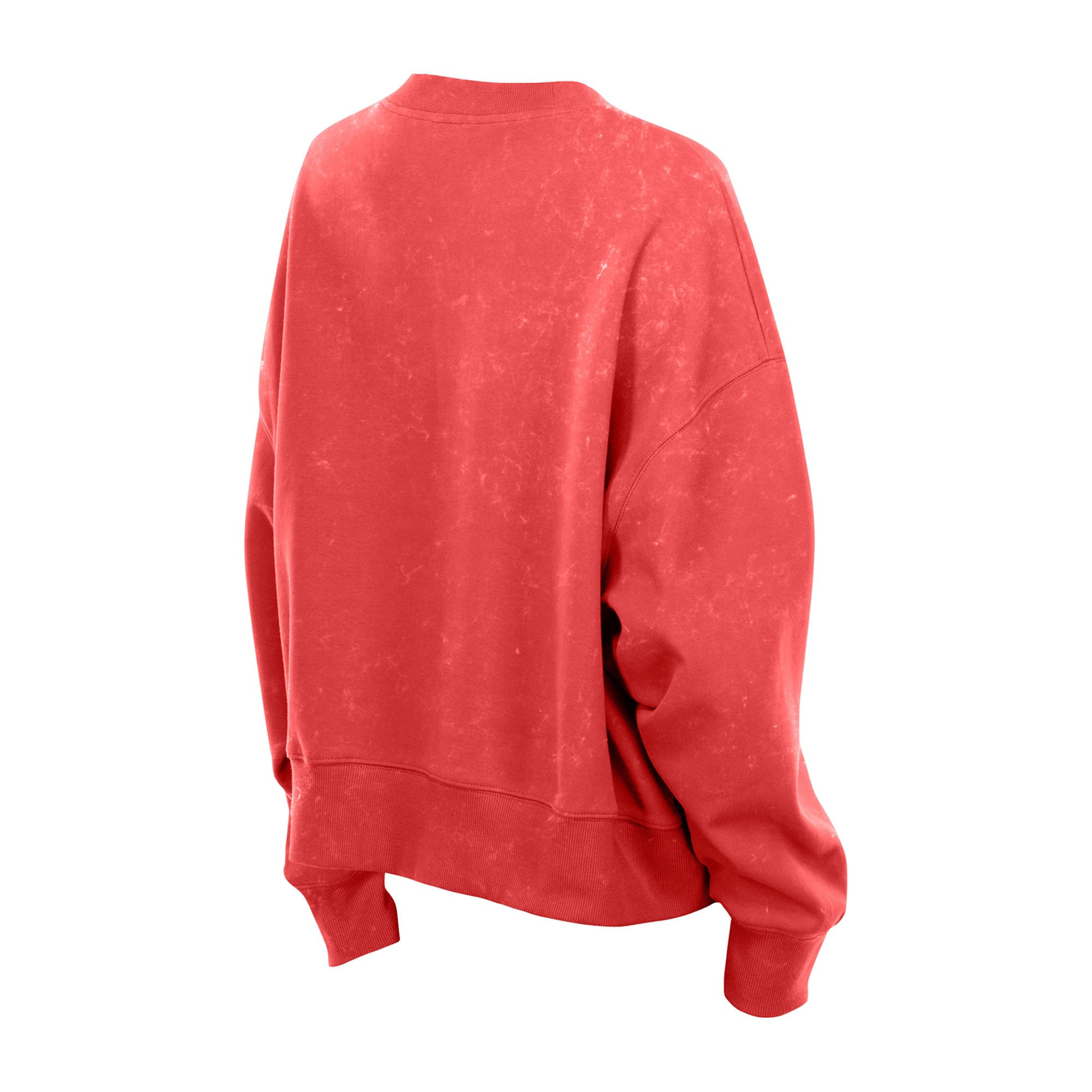 Sweat-shirt à col rond en molleton délavé carré rouge Kansas City Chiefs de New Era pour femme