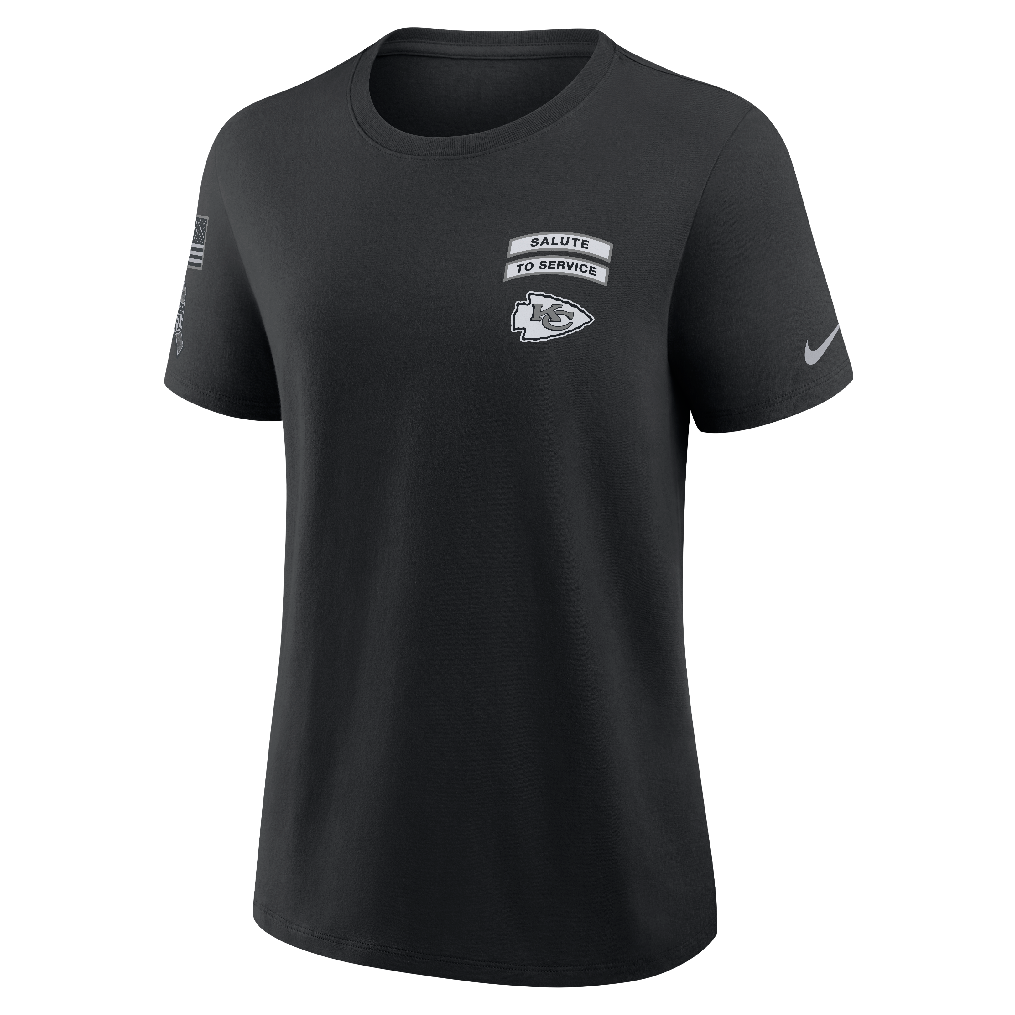 T-shirt Nike noir pour femmes Kansas City Chiefs 2026 Salute to Service