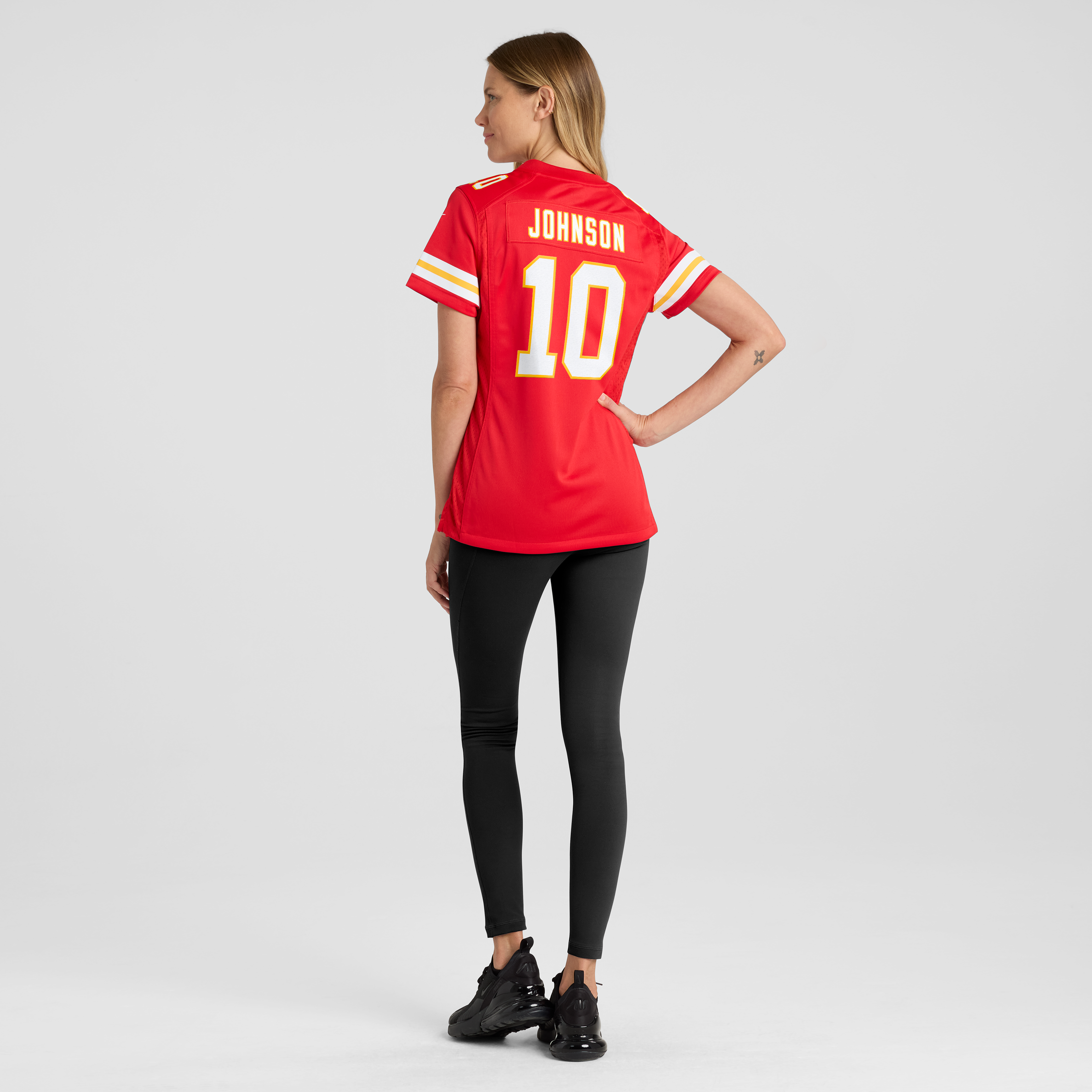 Maillot de match Nike Emmett Johnson rouge des Chiefs Kansas City pour femmes