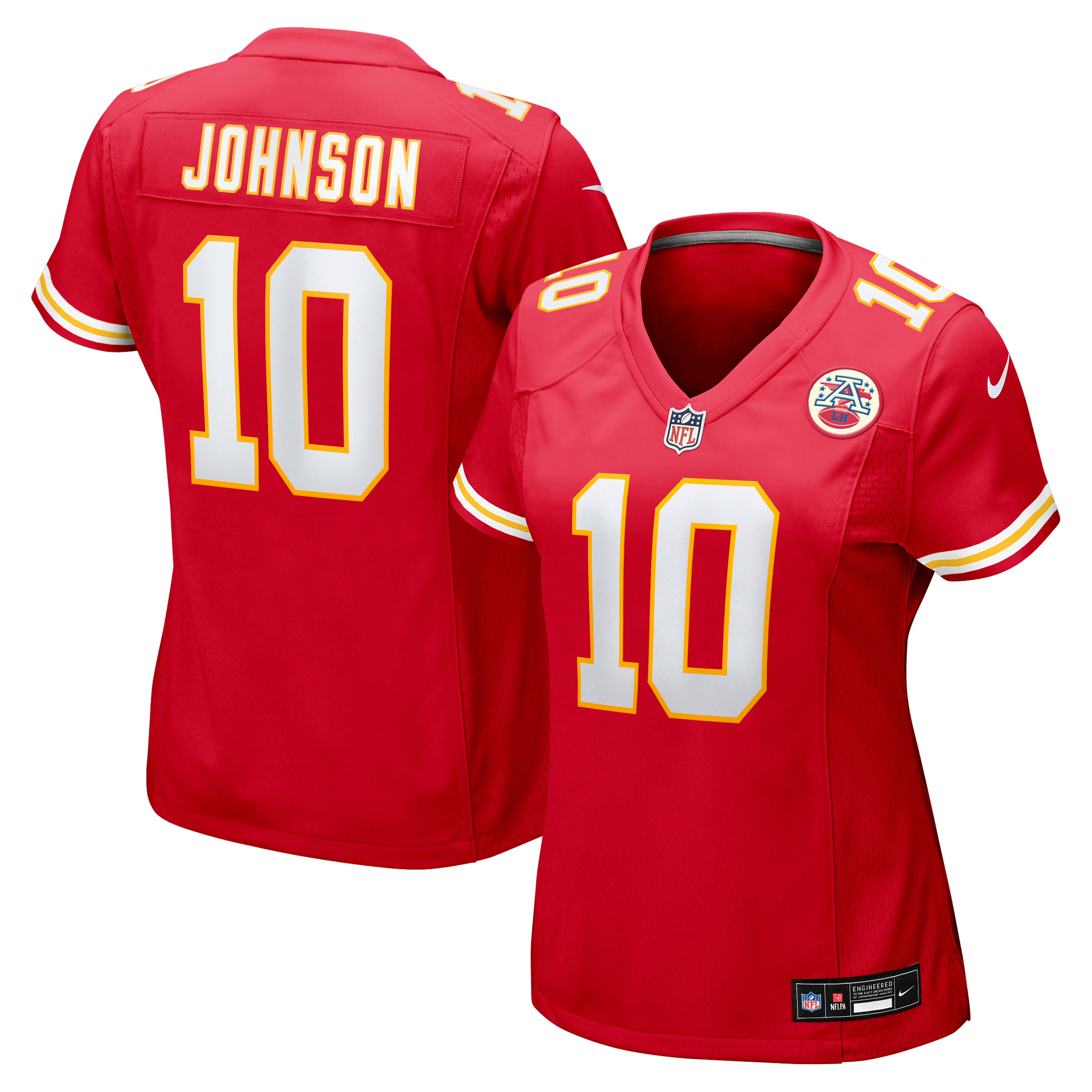 Maillot de match Nike Emmett Johnson rouge des Chiefs Kansas City pour femmes