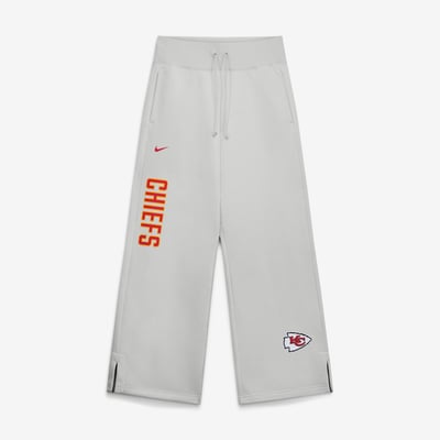 Kansas City Chiefs Nike Women's Phoenix Fleece Wide-Leg Sweatpants - Gray