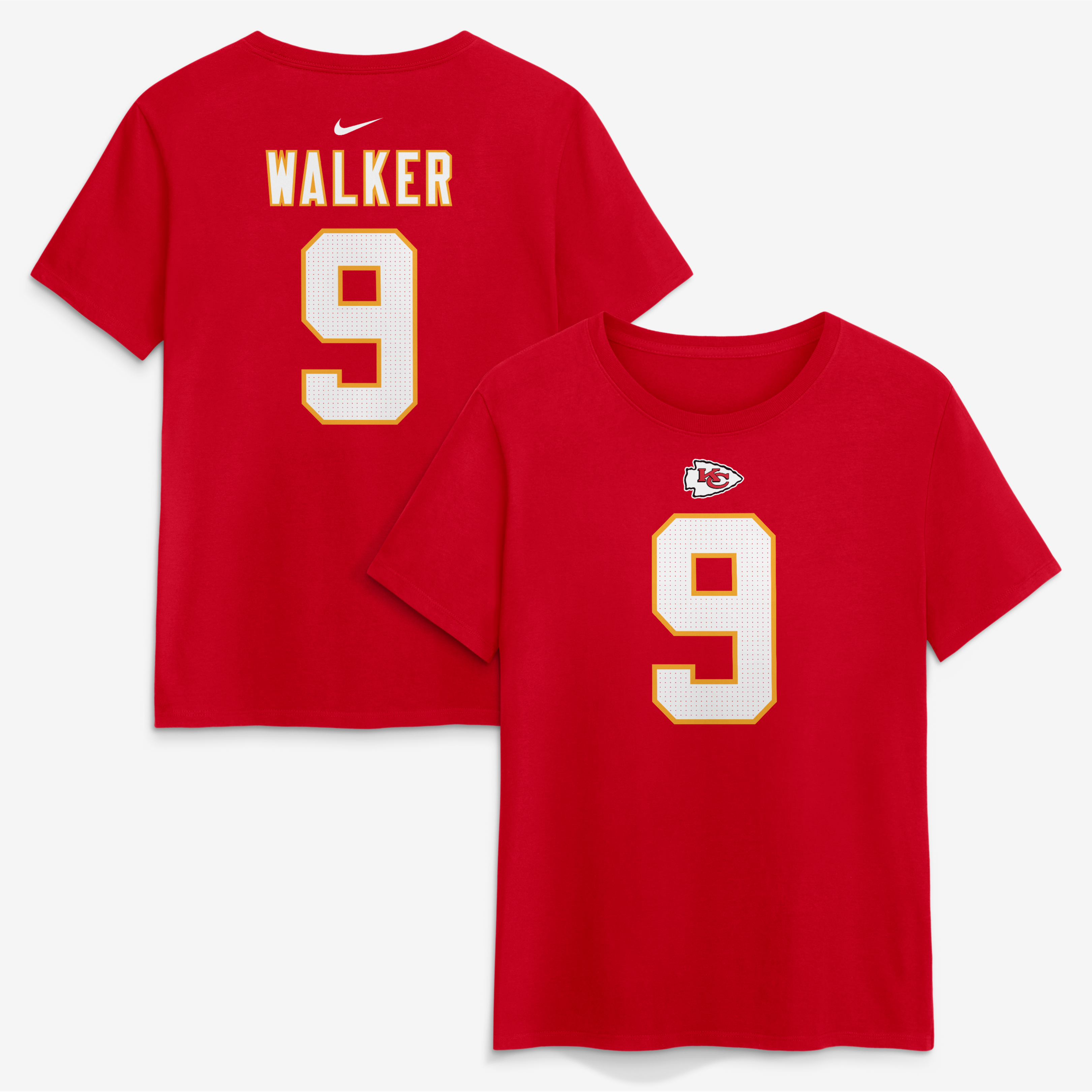 T-shirt Nike pour femme avec nom et numéro de Kenneth Walker III rouge des Kansas City Chiefs