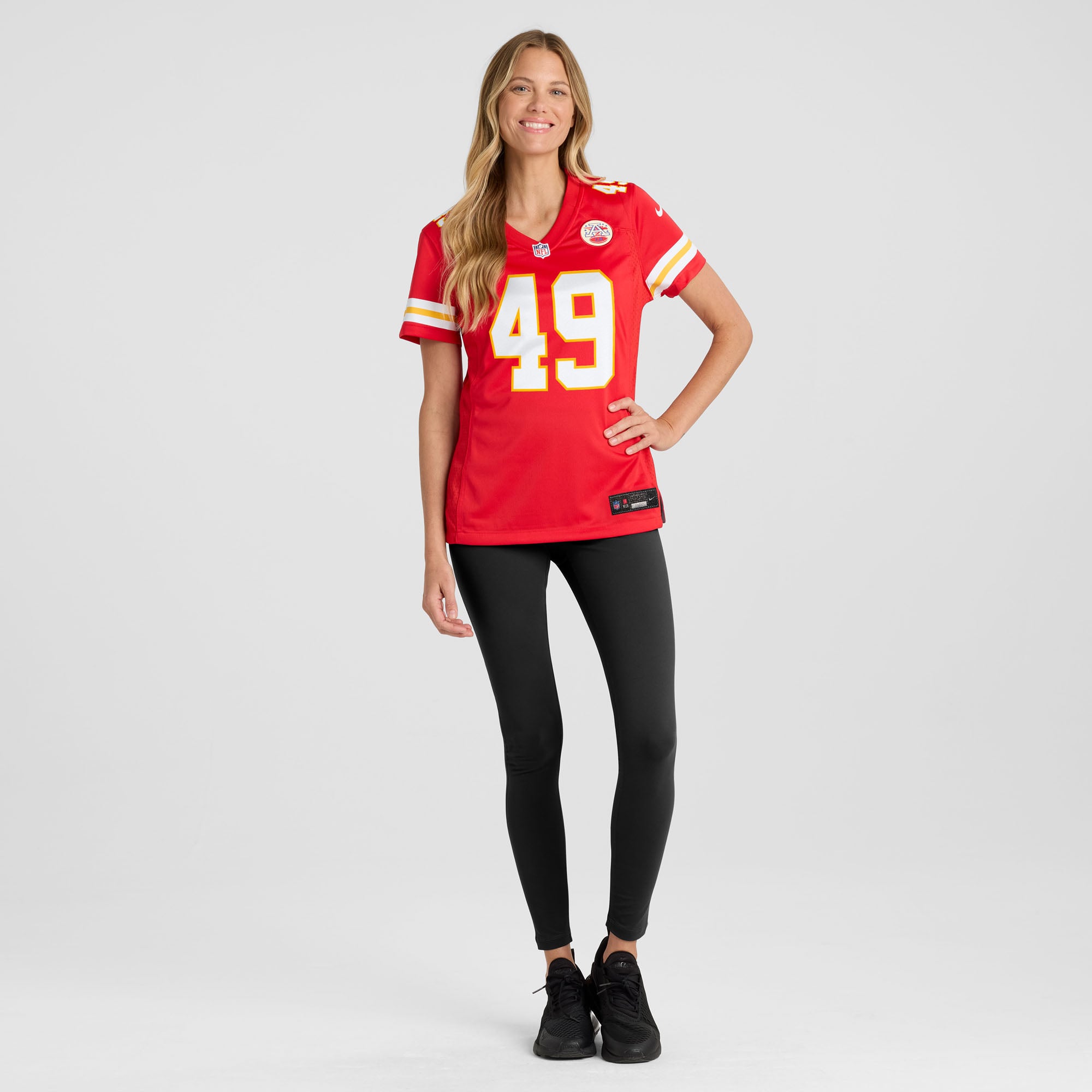Maillot de match Nike Michael Heldman rouge des Chiefs Kansas City pour femmes