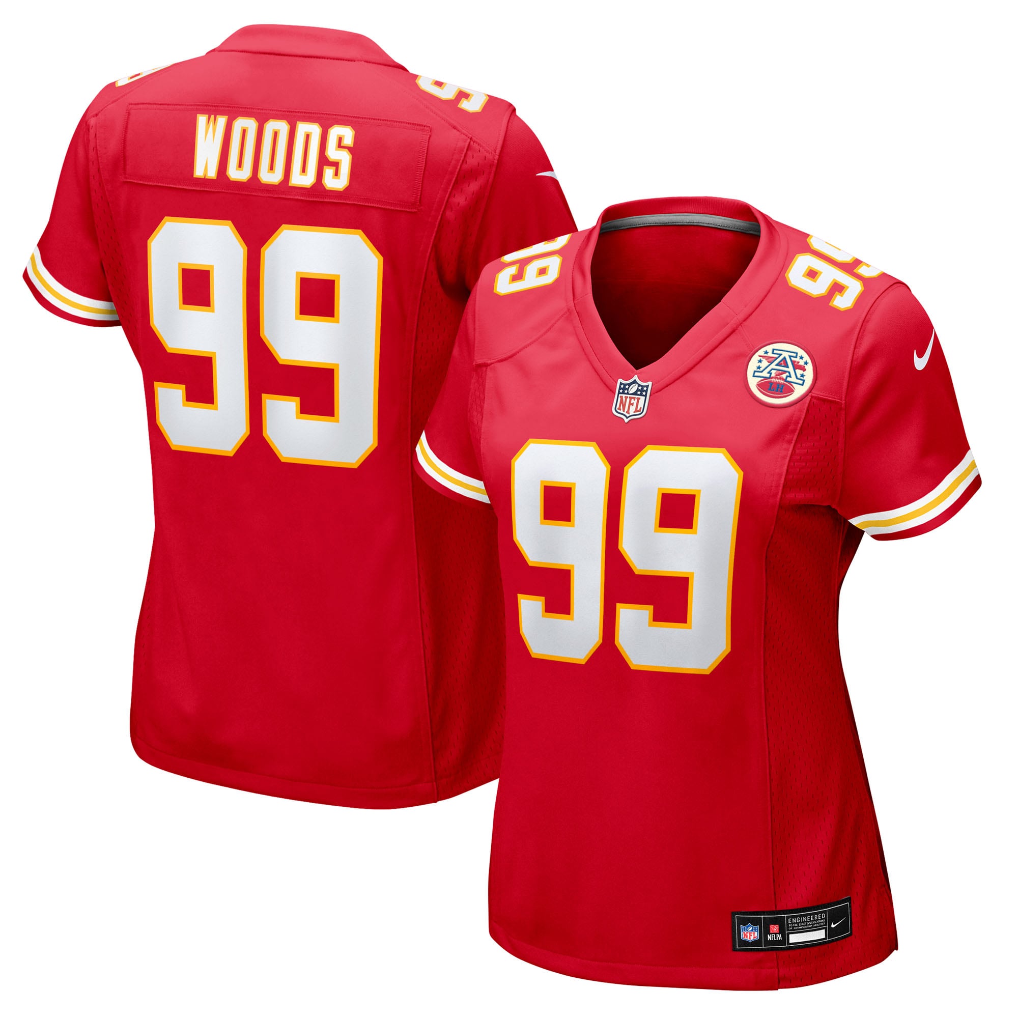 Women's Nike Peter Woods Red Kansas City Chiefs Team Game Jersey