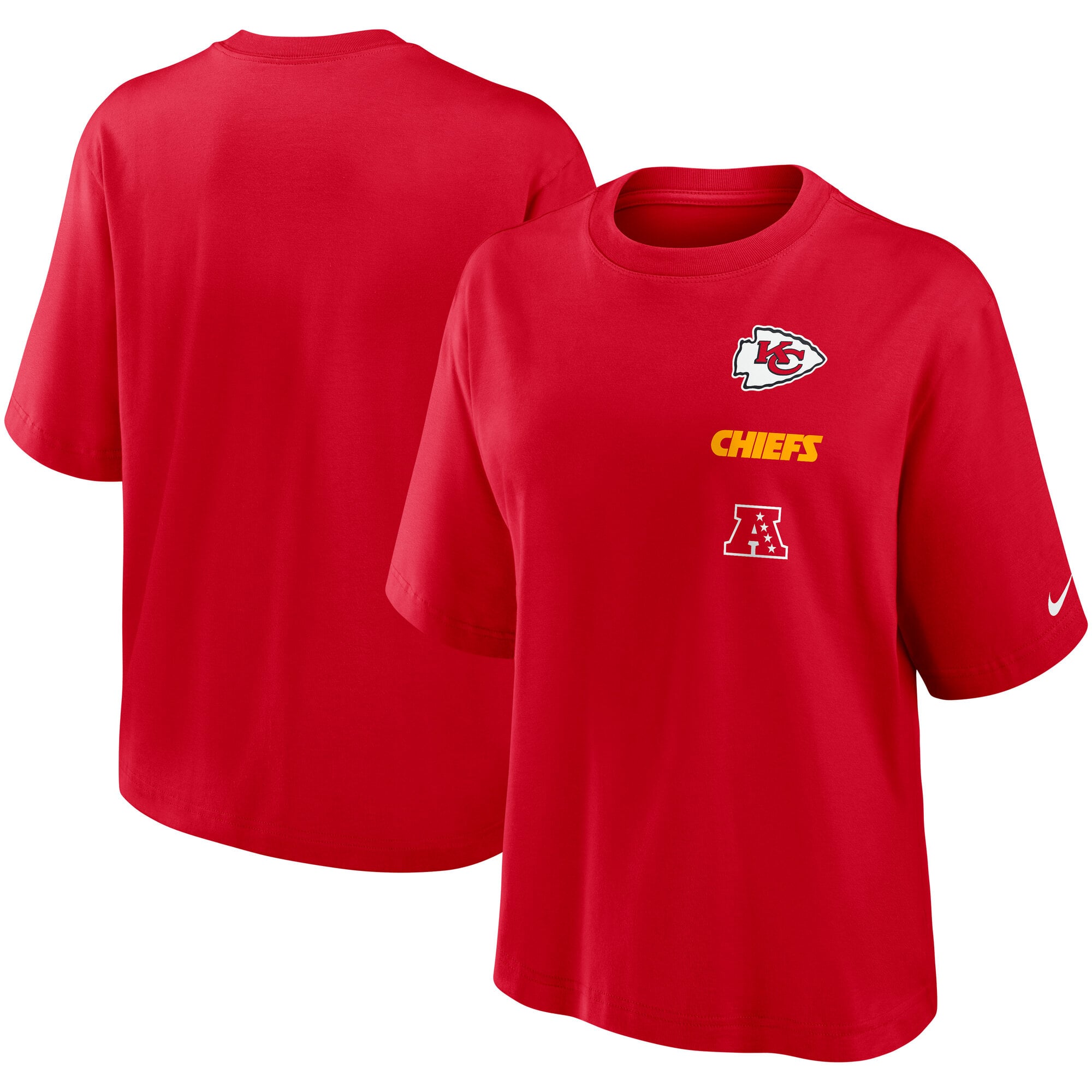 T-shirt ample et carré Nike rouge Kansas City Chiefs Primetime Premium Essential pour femme