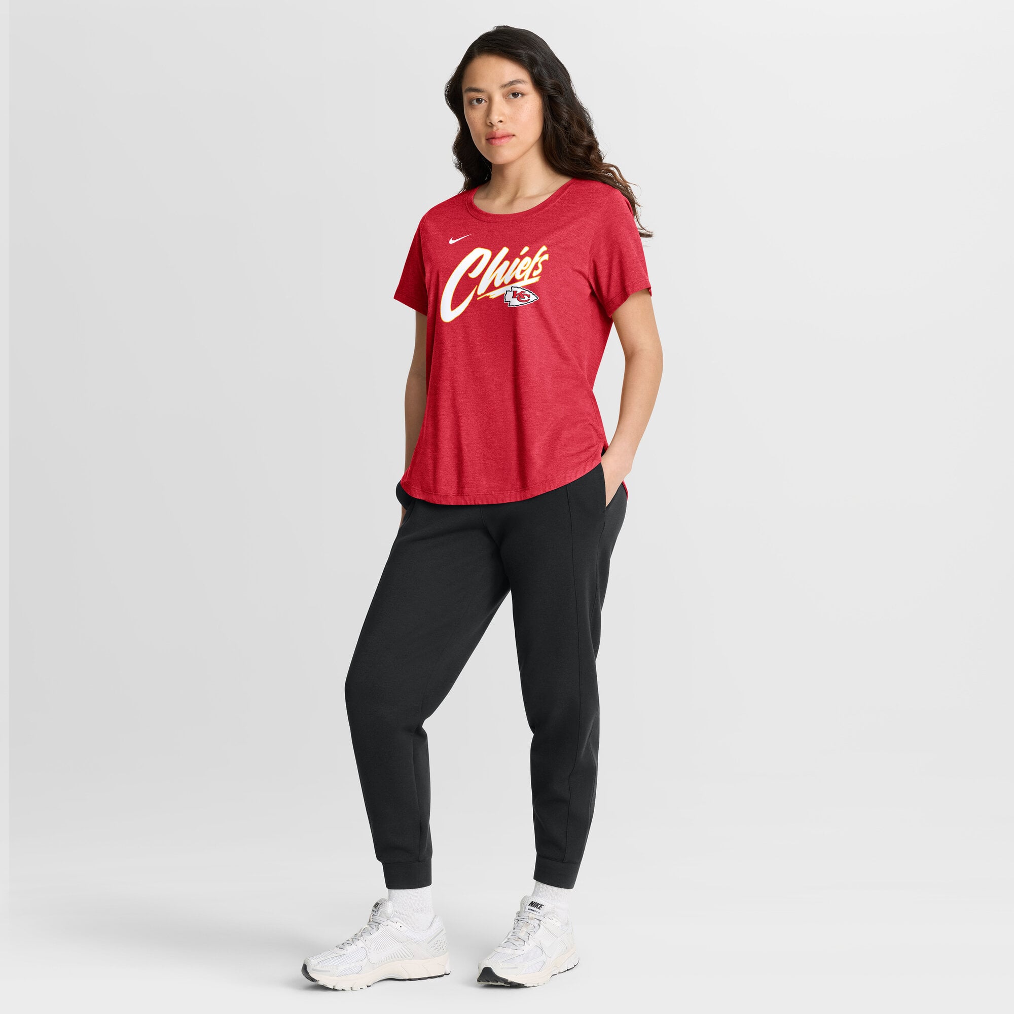 T-shirt Nike rouge Kansas City Chiefs Primetime Tri-Blend pour femmes