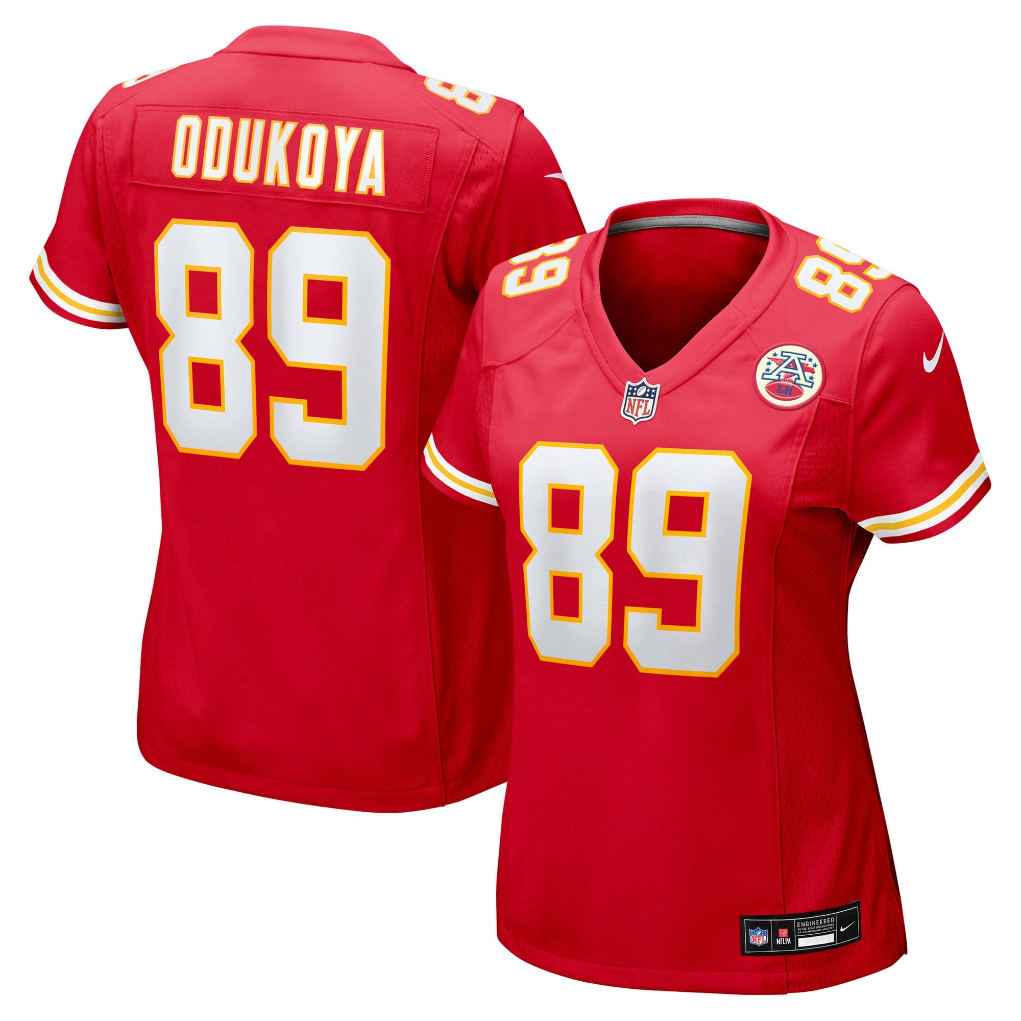 Maillot de match Nike Thomas Odukoya rouge des Kansas City Chiefs pour femmes