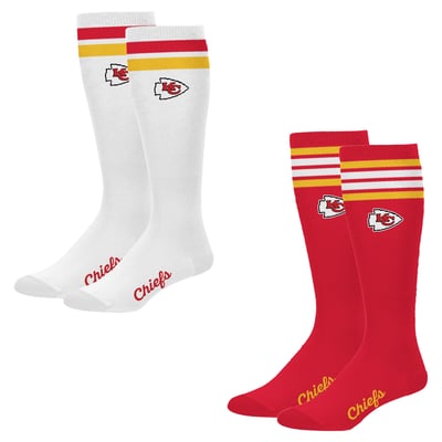 Kansas City Chiefs PRO Compression Women's Varsity Stripe Knee-High Compression Socks Two Pack