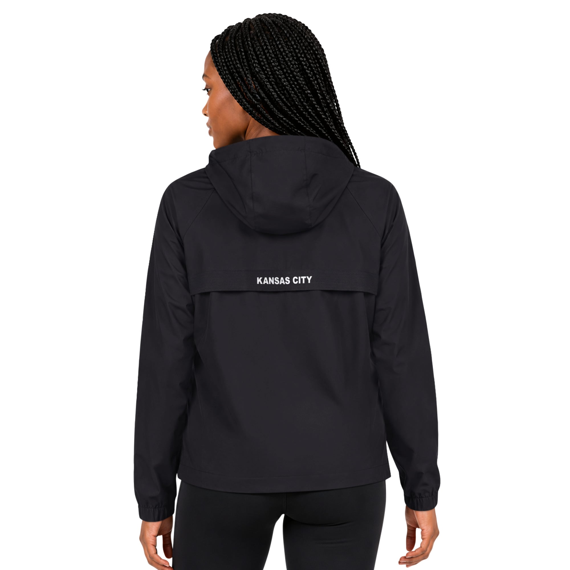 Veste raglan légère à fermeture éclair intégrale Starter noire pour femme, Kansas City Chiefs.