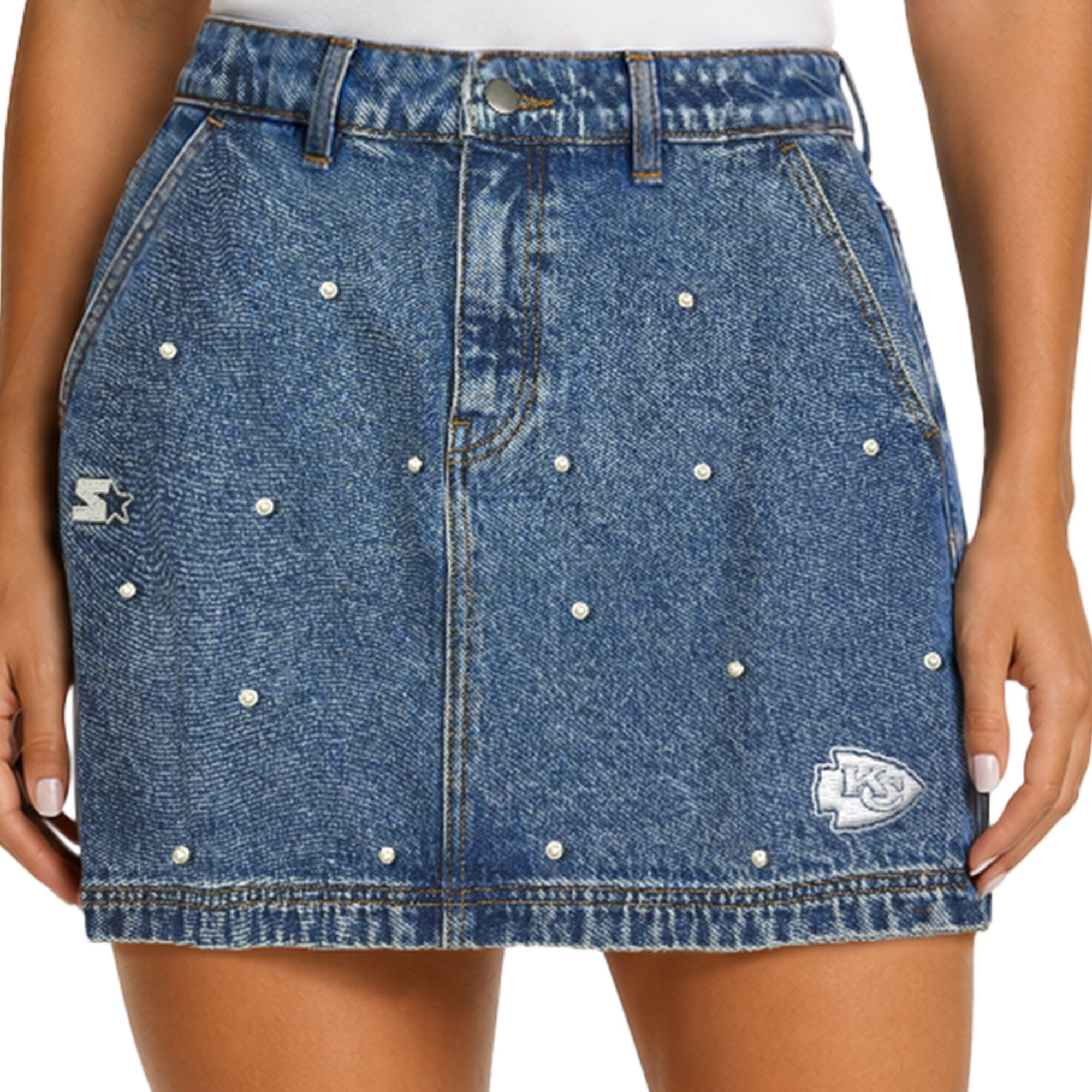 Jupe Starter Denim Kansas City Chiefs Pearl Icon pour femme
