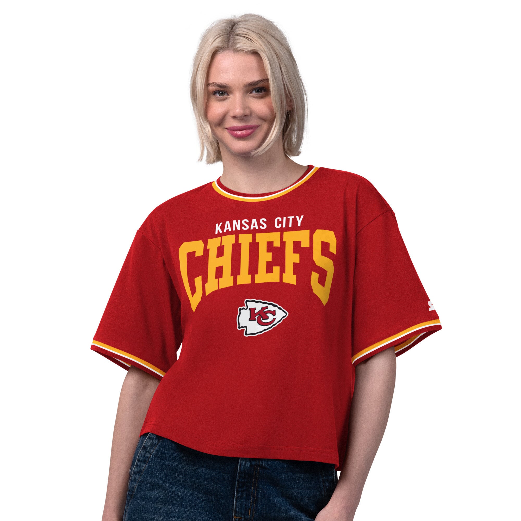 T-shirt court Starter rouge Kansas City Chiefs Ace pour femmes