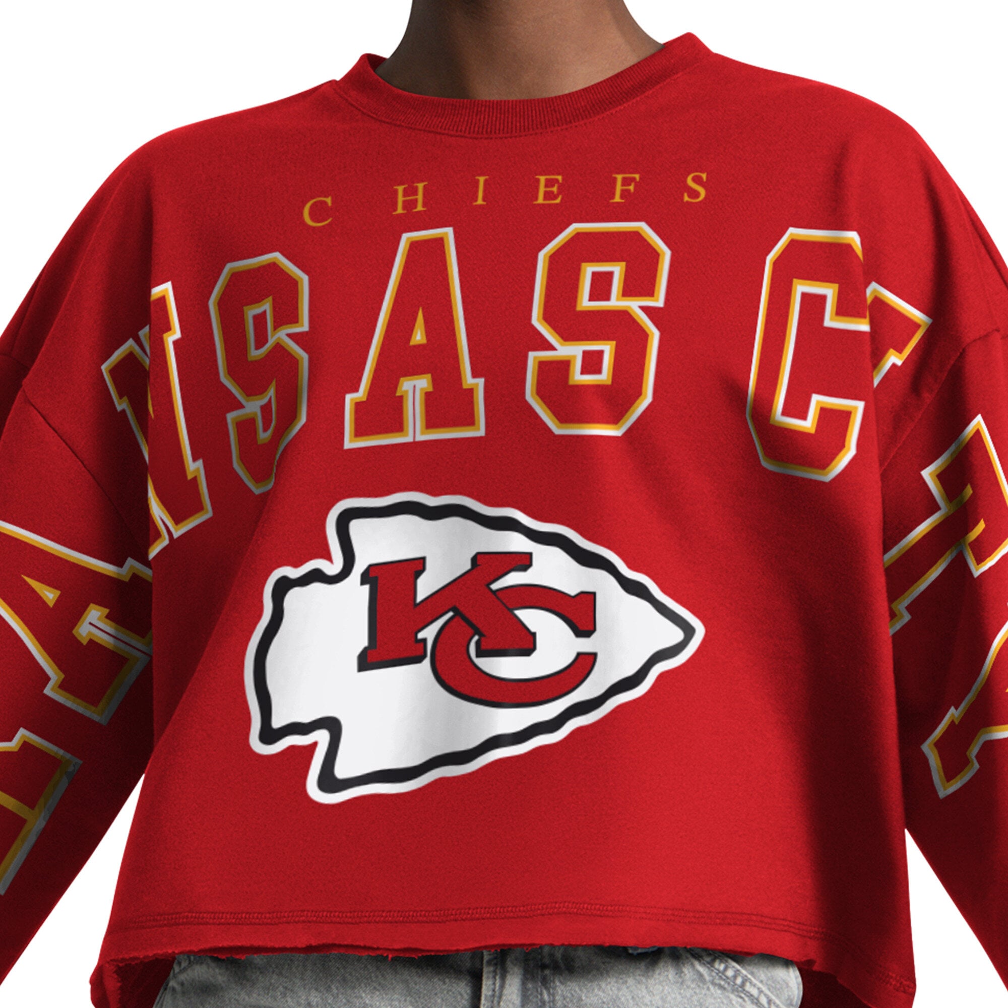 Sweat-shirt court Starter rouge Kansas City Chiefs pour femmes