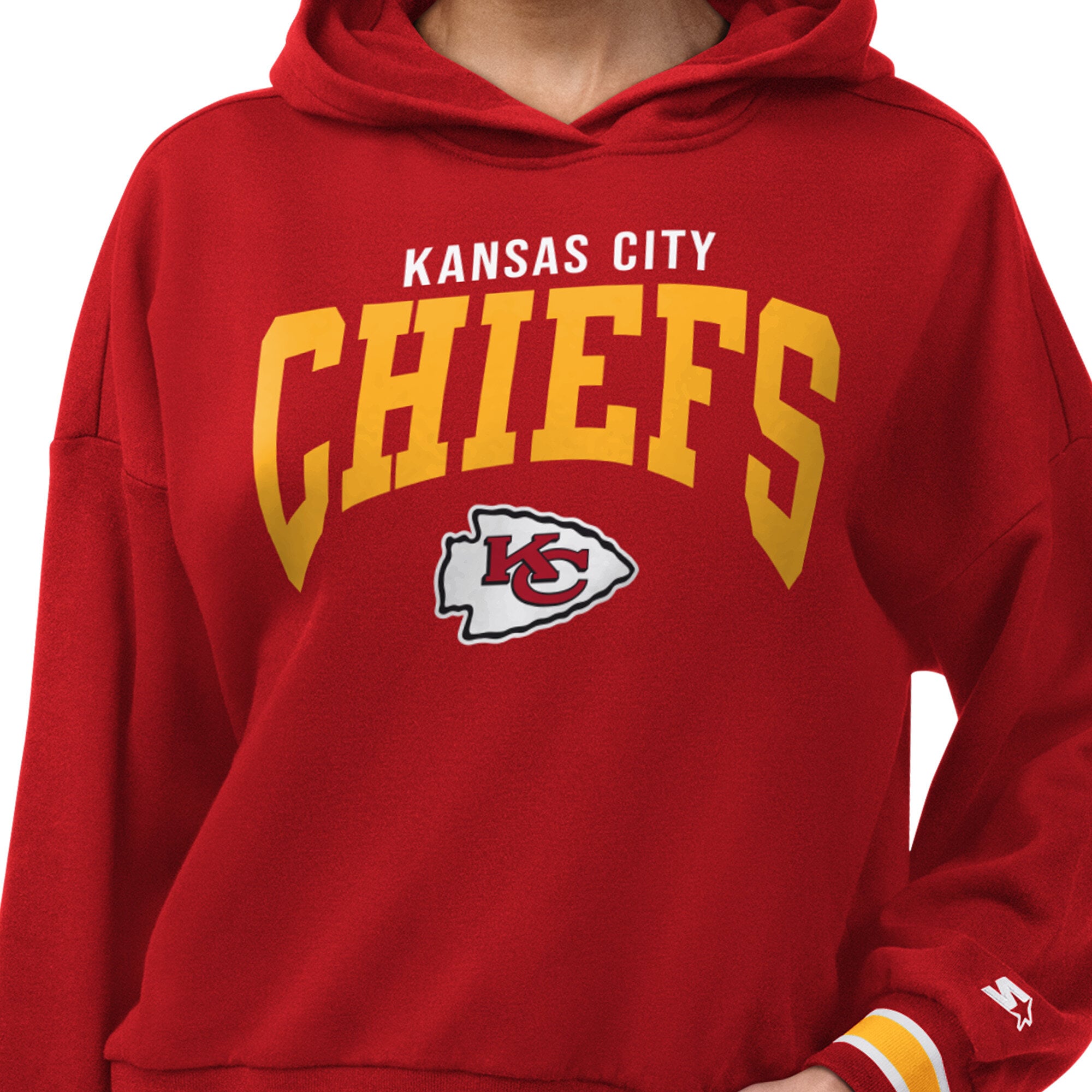 Sweat à capuche Starter rouge Kansas City Chiefs Home Plate pour femmes
