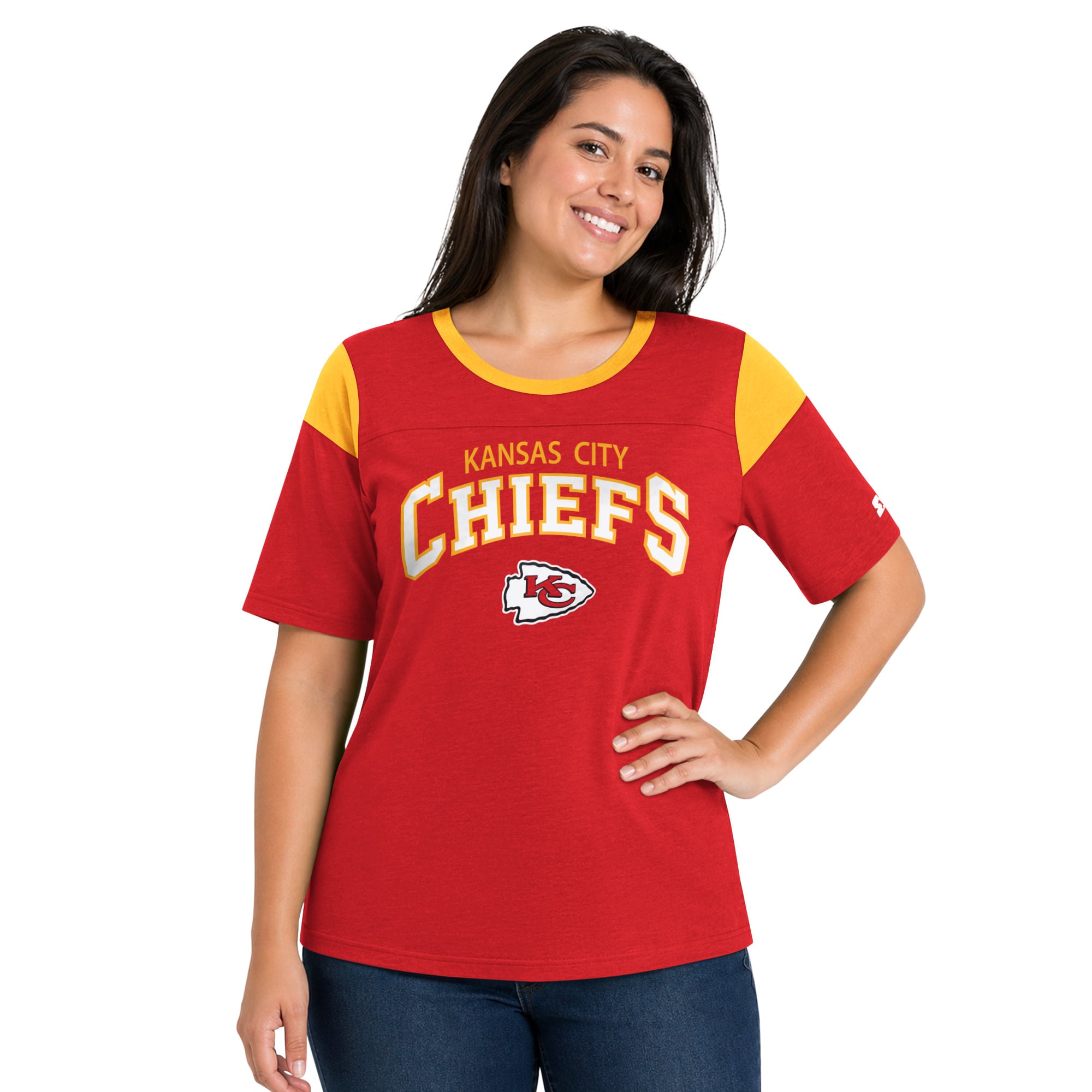 Women's Starter  Red Kansas City Chiefs Plus Linebacker Slub T-Shirt