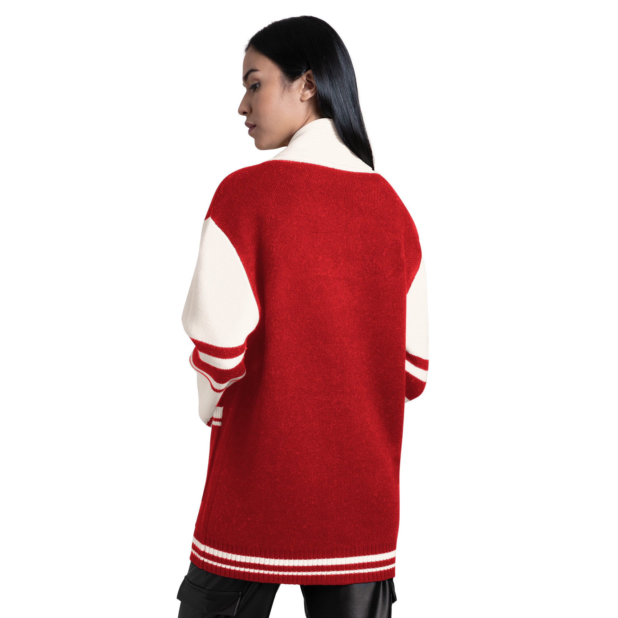 Gilet boutonné à col châle Starter rouge Kansas City Chiefs Strike Zone pour femme