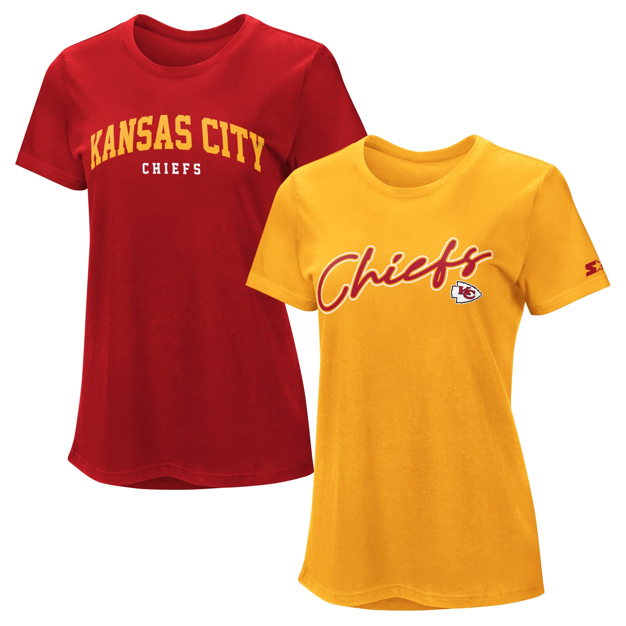 Pack de t-shirts Starter rouges et or pour femmes des Kansas City Chiefs