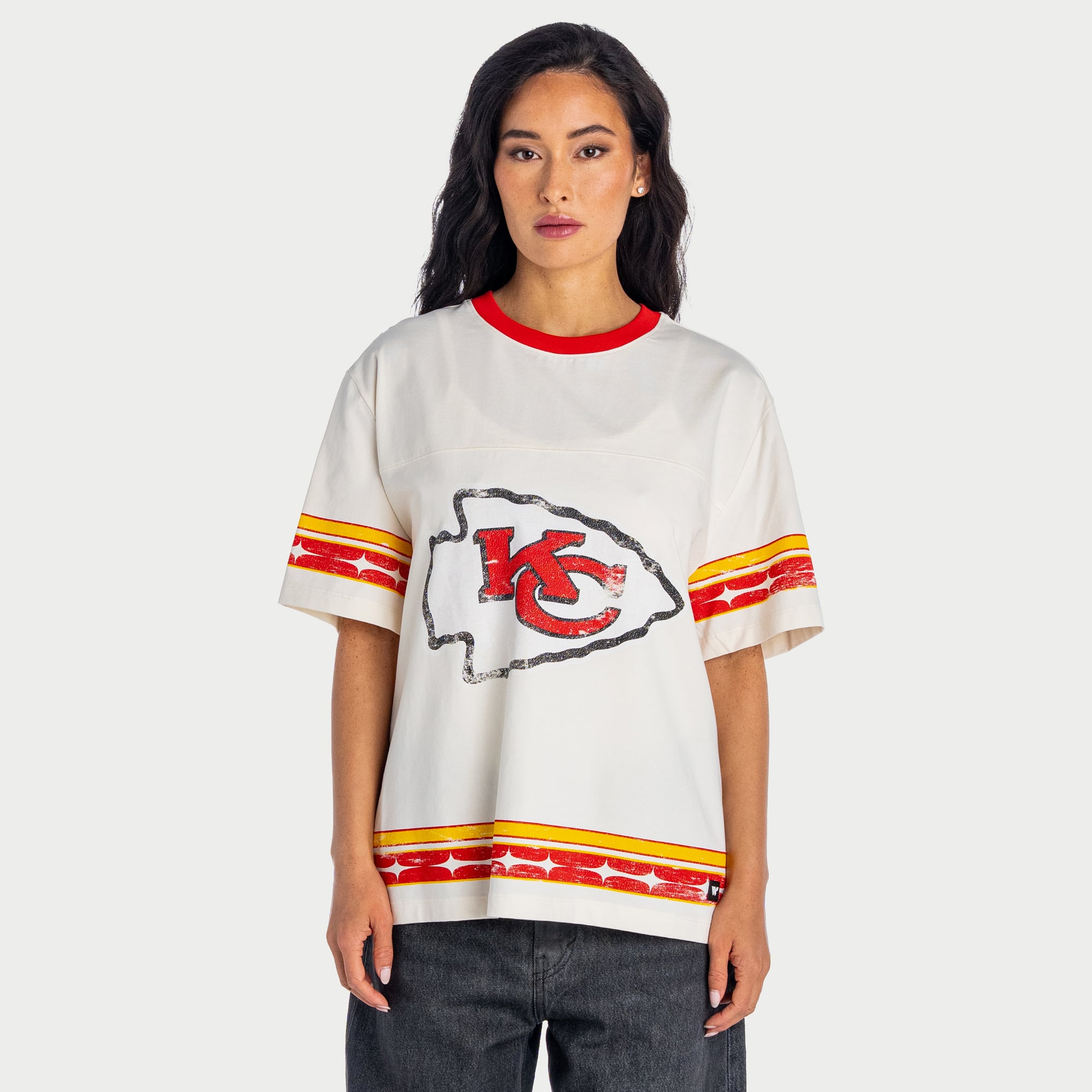 T-shirt boyfriend oversize crème The Wild Collective Kansas City Chiefs pour femme