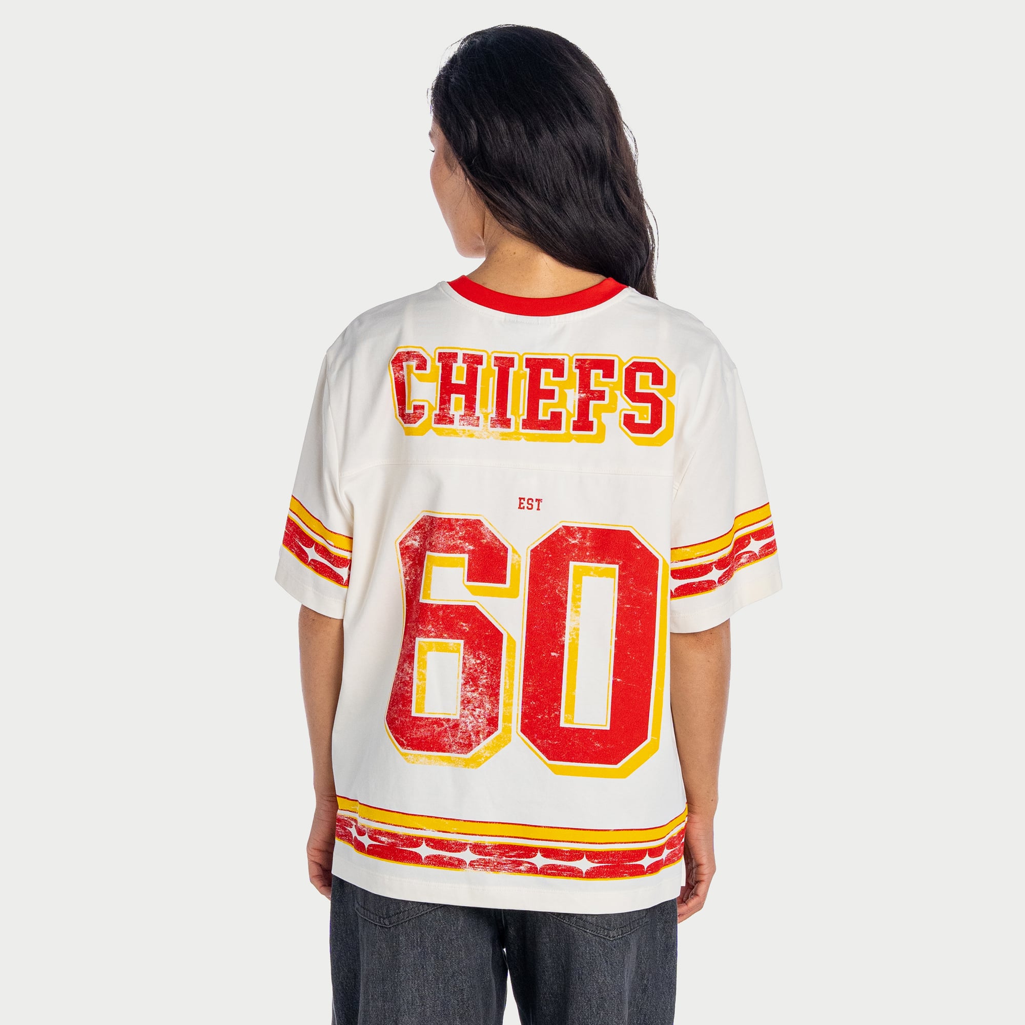 T-shirt boyfriend oversize crème The Wild Collective Kansas City Chiefs pour femme