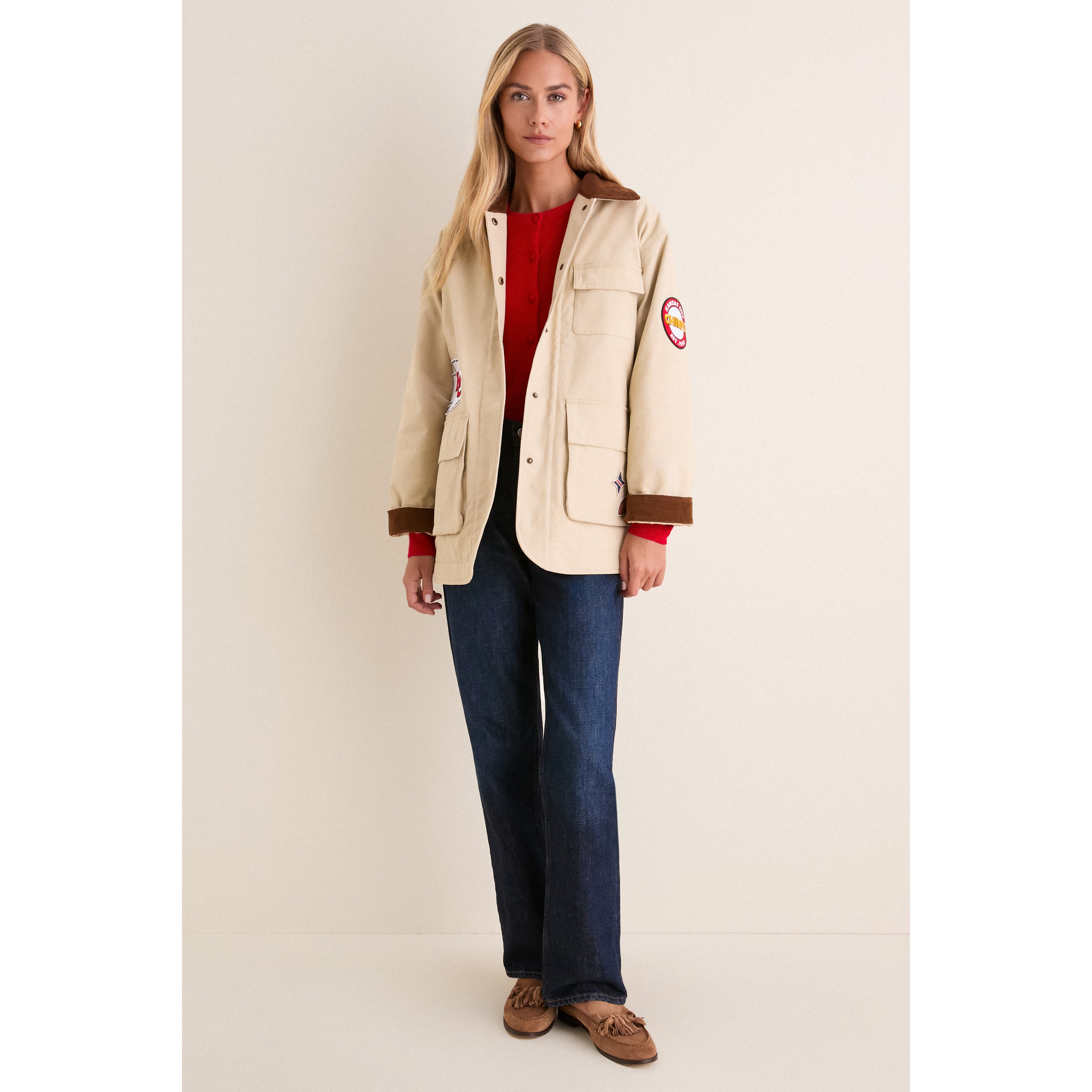 Veste de grange Tuckernuck Stone Kansas City Chiefs pour femmes, à boutons-pression.