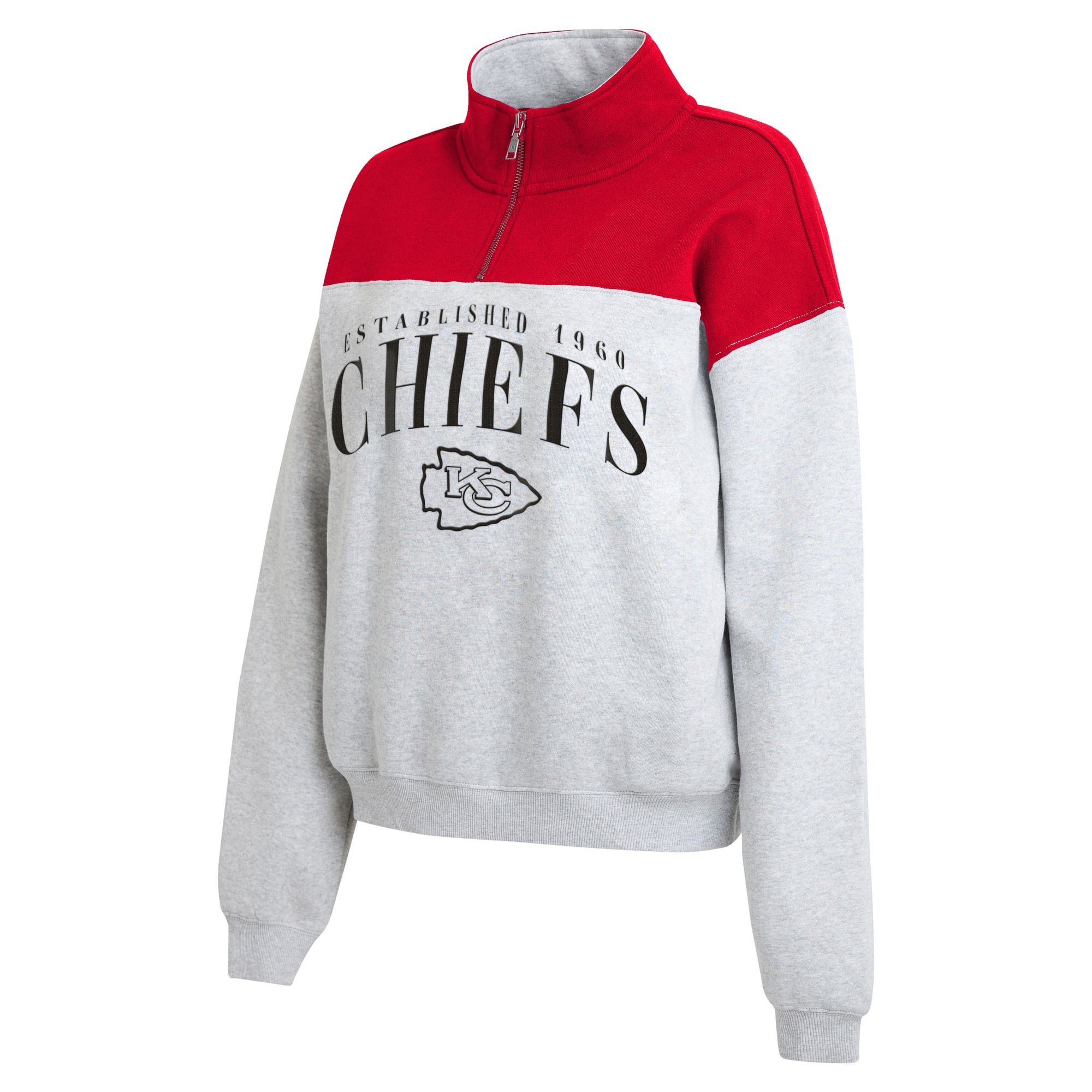 Pull à demi-zip en gris chiné Kansas City Chiefs de la marque WEAR by Erin Andrews pour femme