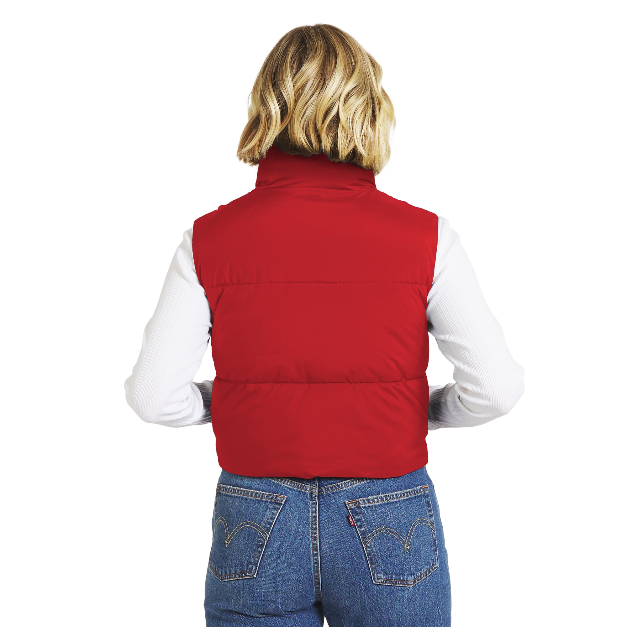 Gilet sans manches court zippé rouge Kansas City Chiefs de la marque WEAR by Erin Andrews pour femmes