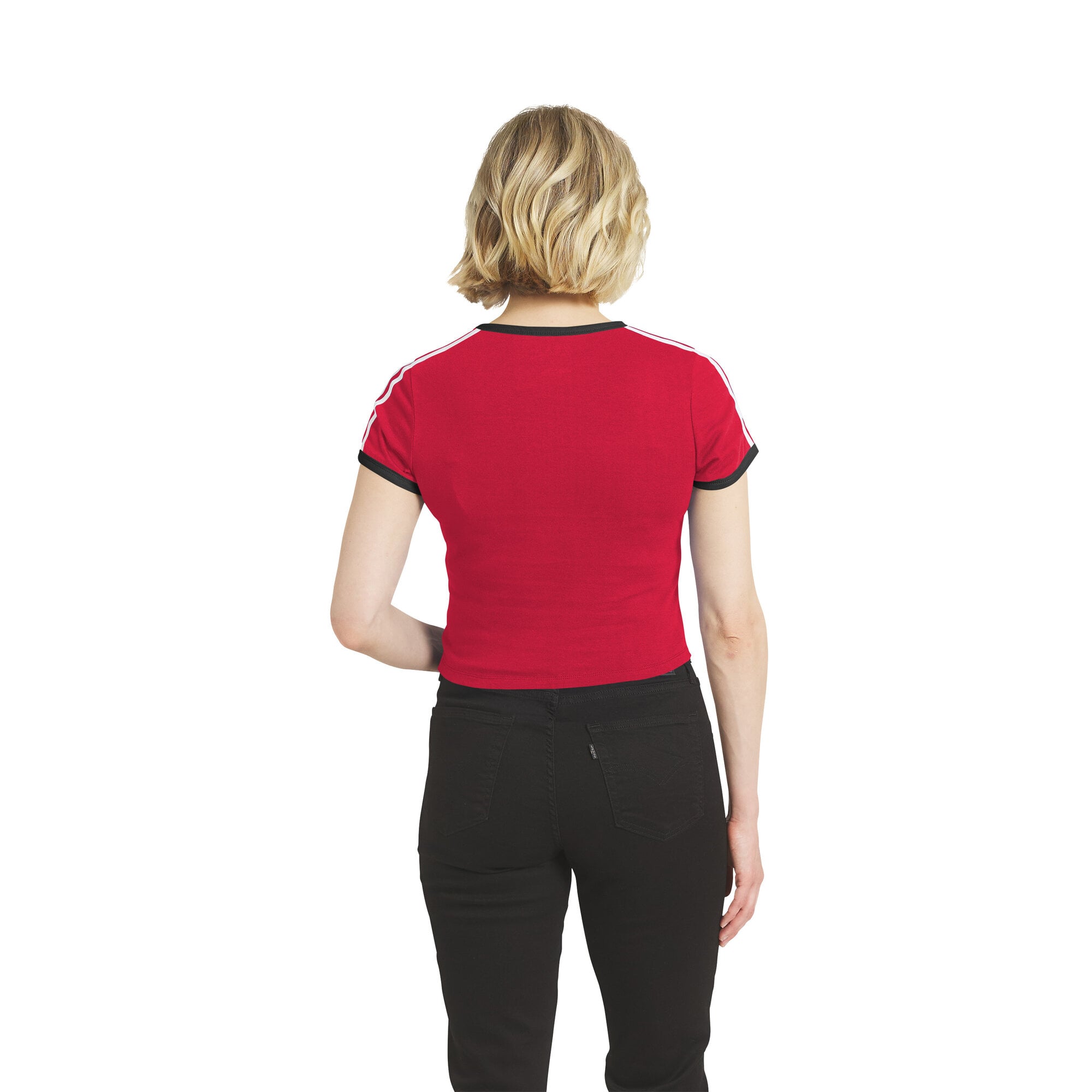 Women's WEAR by Erin Andrews  Red Kansas City Chiefs Cropped Throwback Ringer Baby T-Shirt