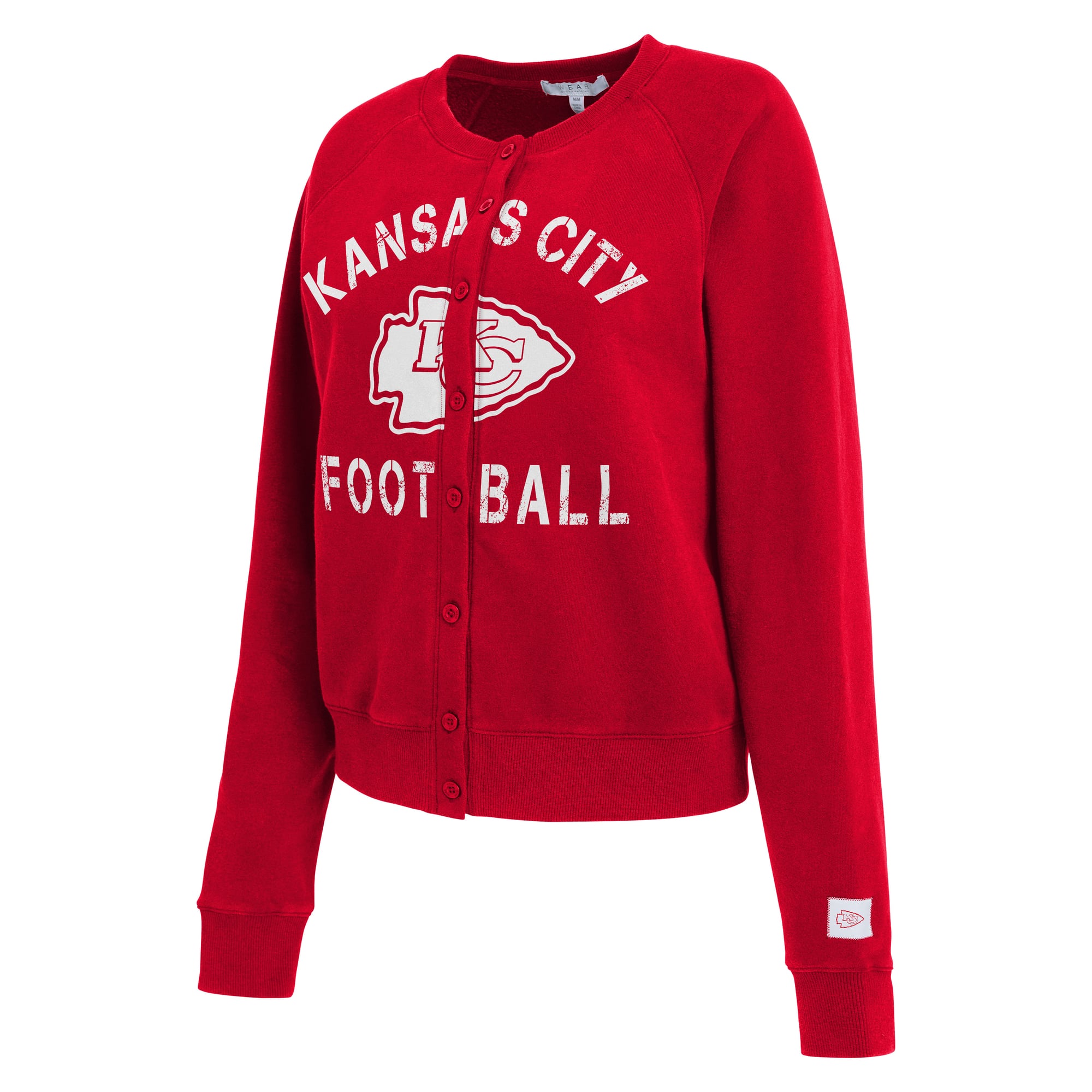 Gilet cardigan rouge chiné Kansas City Chiefs pour femme de la marque WEAR by Erin Andrews