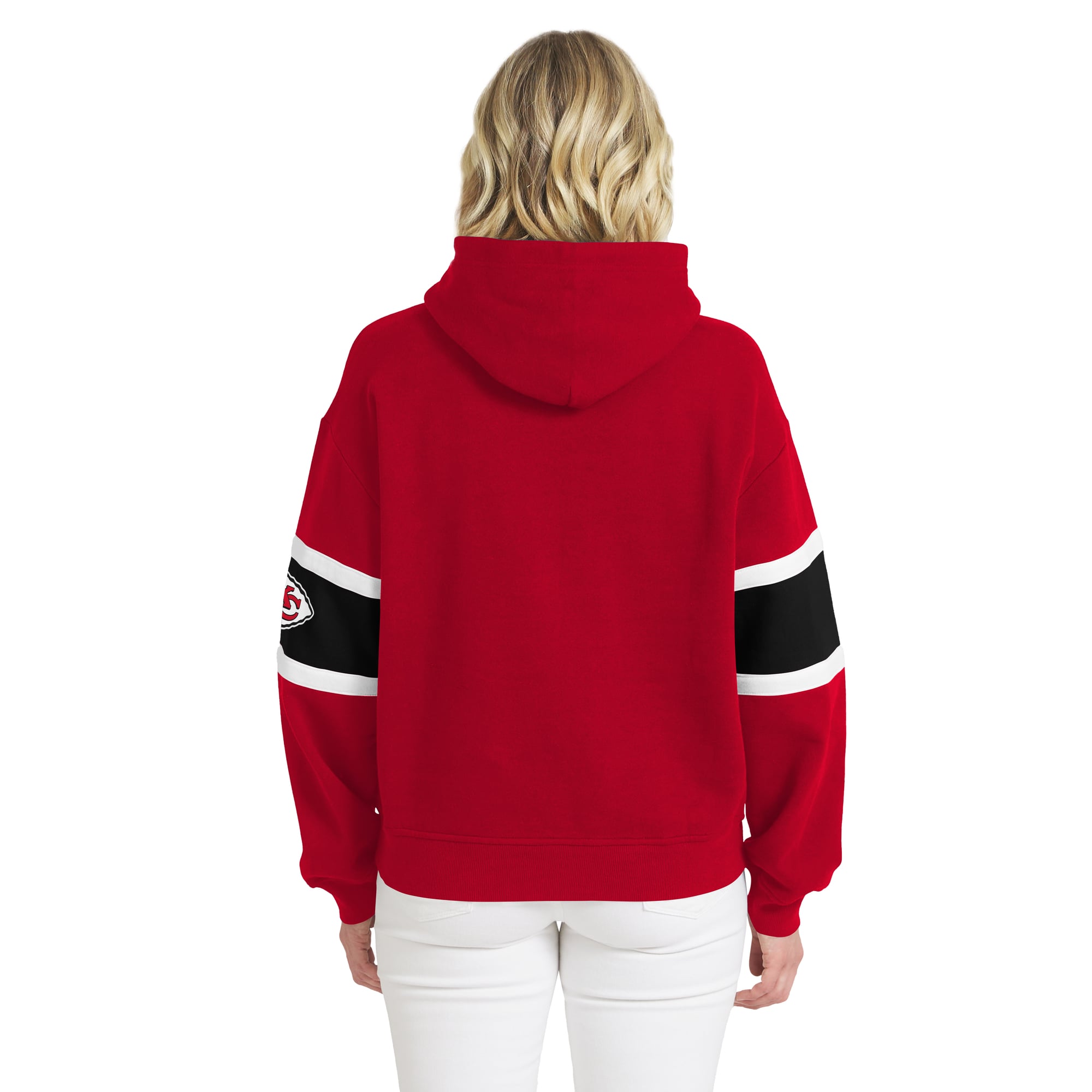 Sweat à capuche rayé rouge Kansas City Chiefs de la marque WEAR by Erin Andrews pour femmes