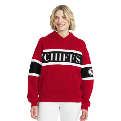  Kansas City Chiefs WEAR by Erin Andrews Women's Stripe Hoodie - Red