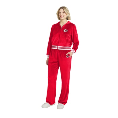  Kansas City Chiefs WEAR by Erin Andrews Women's Velour Track Suit - Red