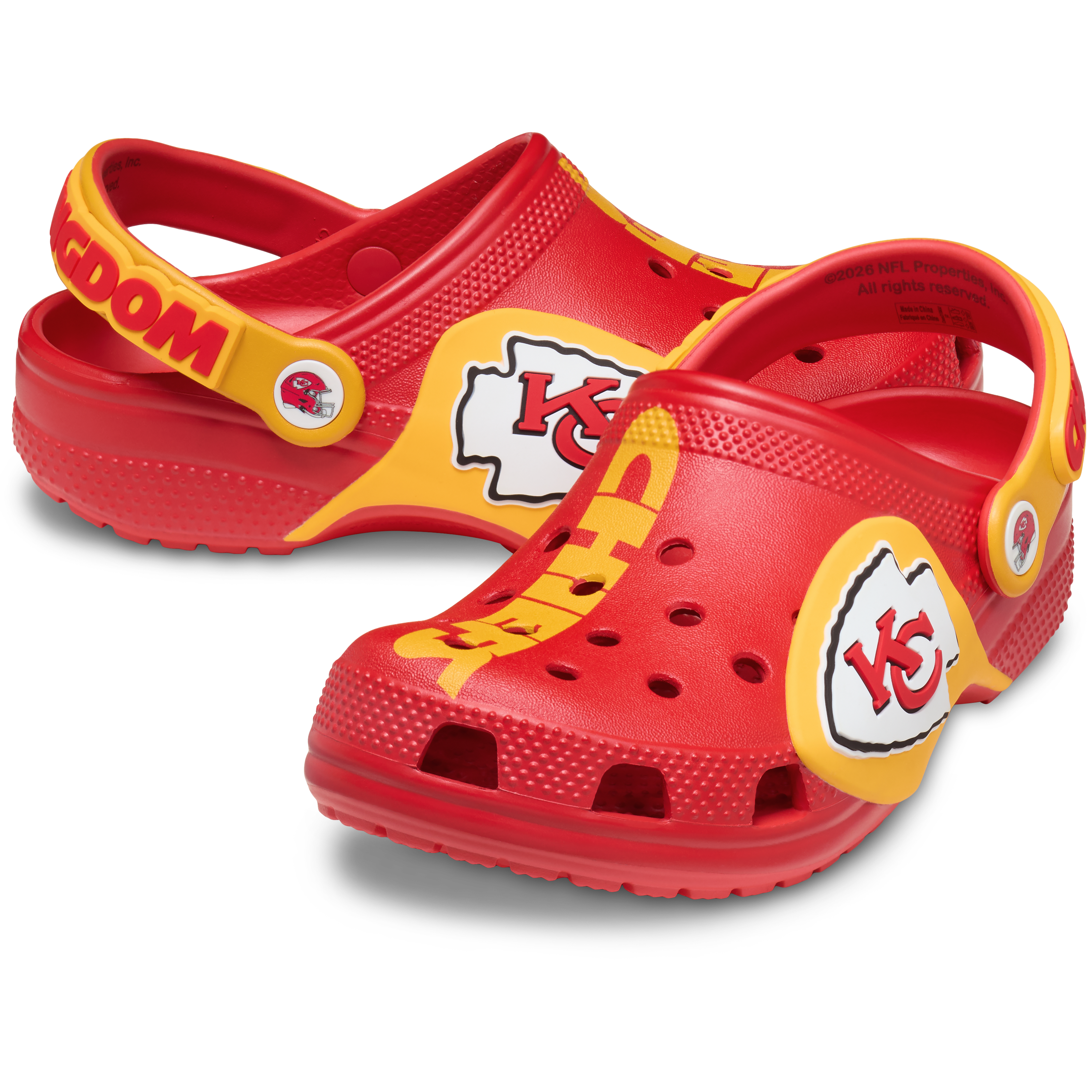 Sabots classiques Crocs rouges Kansas City Chiefs pour enfants