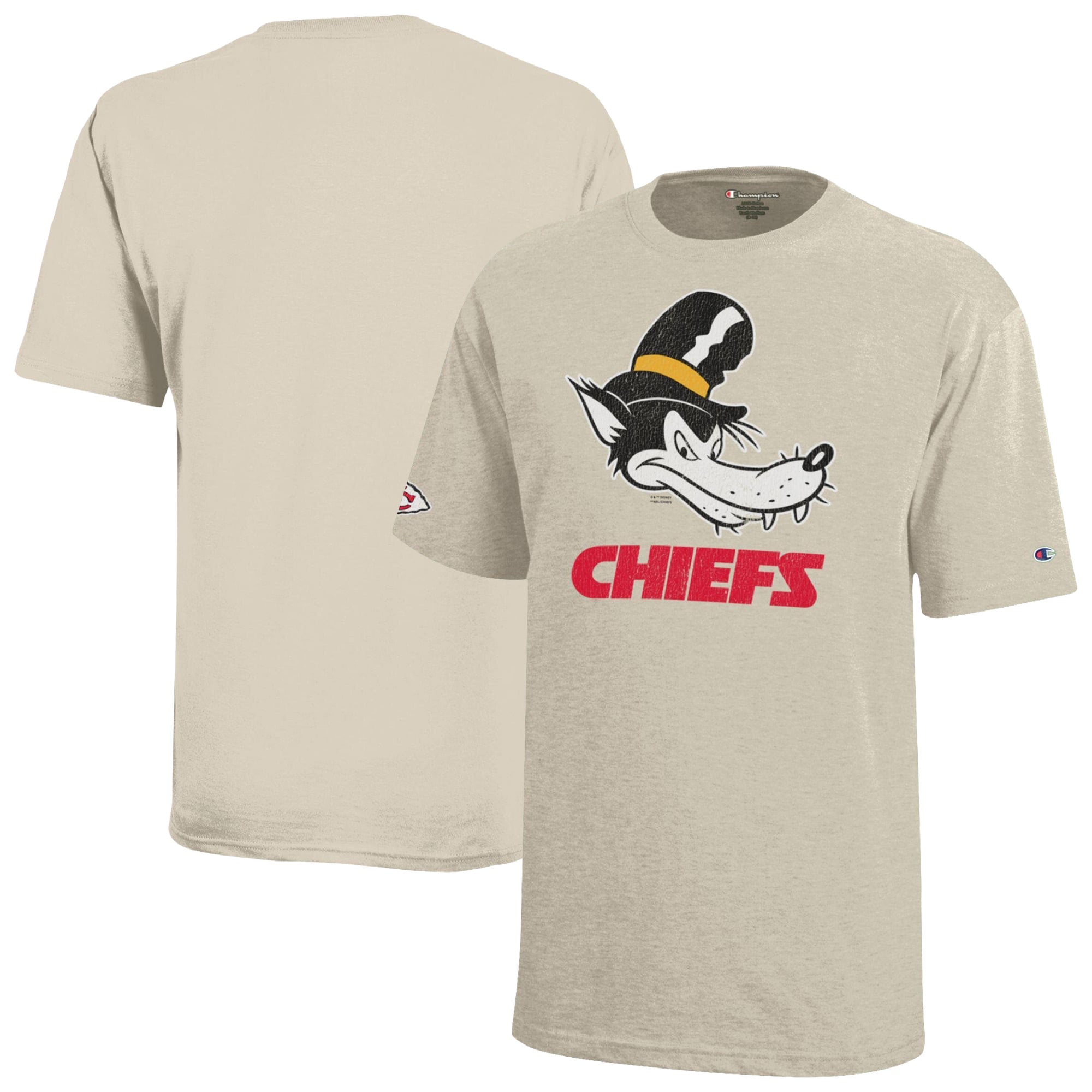 T-shirt Disney x Champion Oatmeal Kansas City Chiefs Big Bad Wolf pour enfants