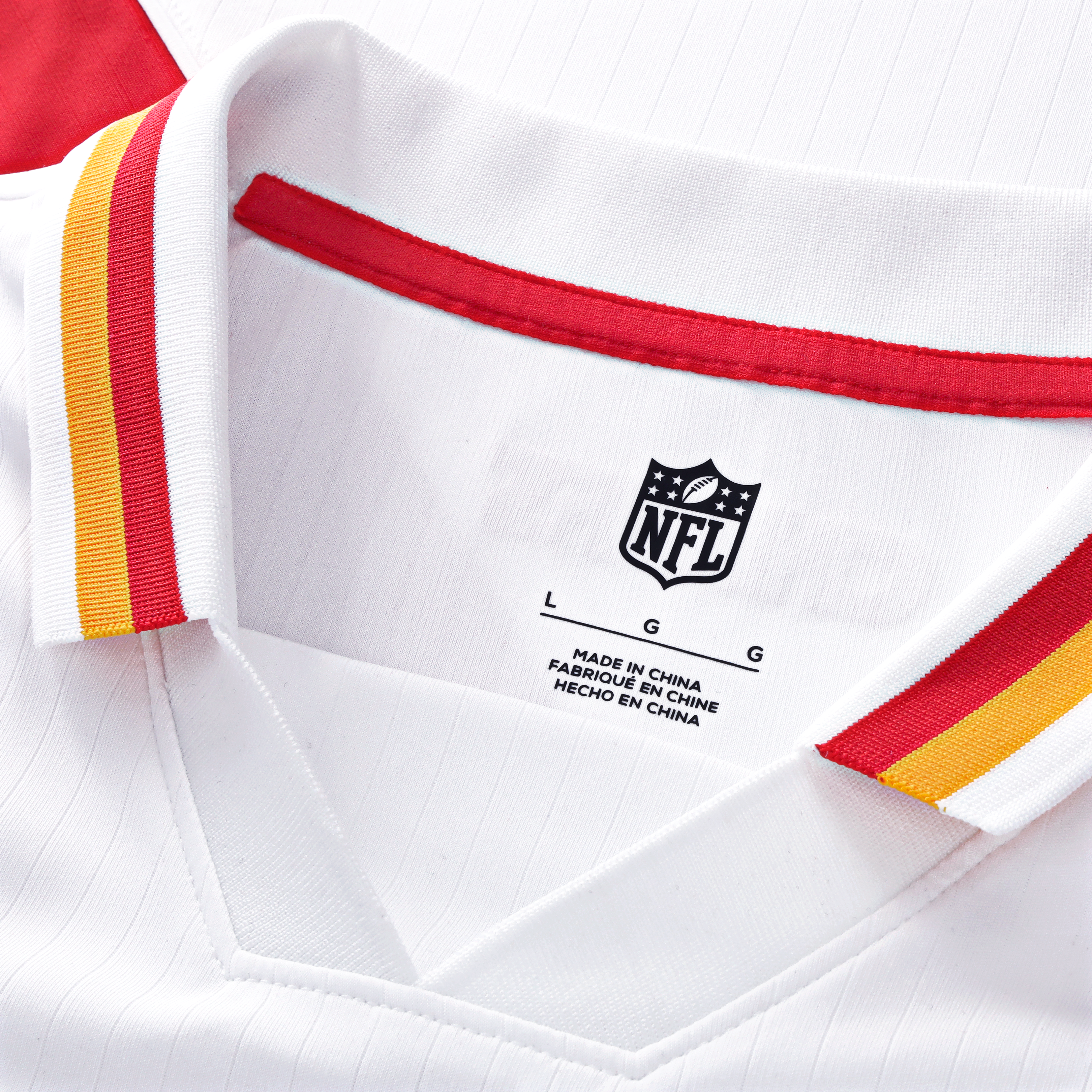 Youth Fanatics White Kansas City Chiefs Football x Collared Fan Top