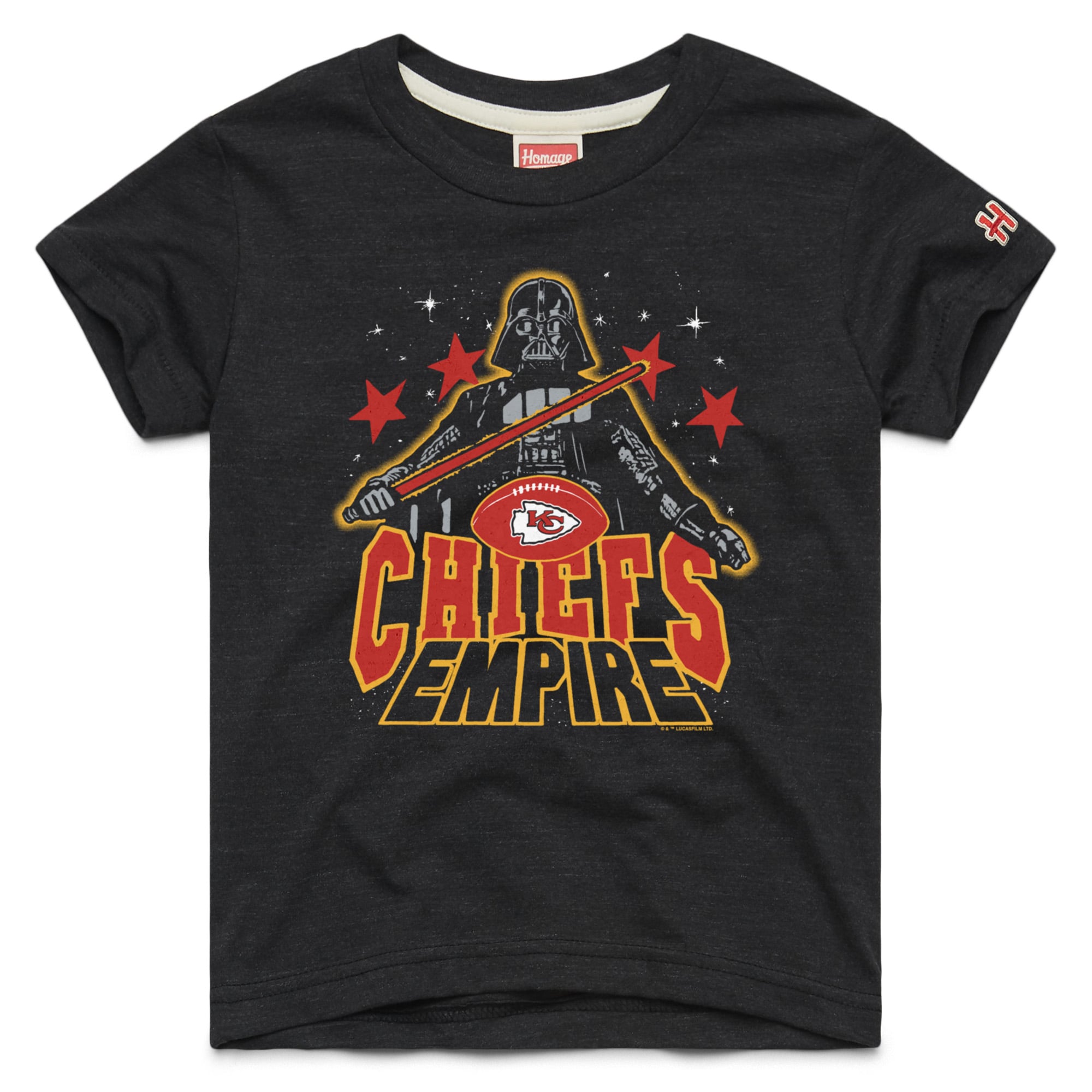 T-shirt noir Star Wars x NFL Tri-Blend hommage aux jeunes des Kansas City Chiefs