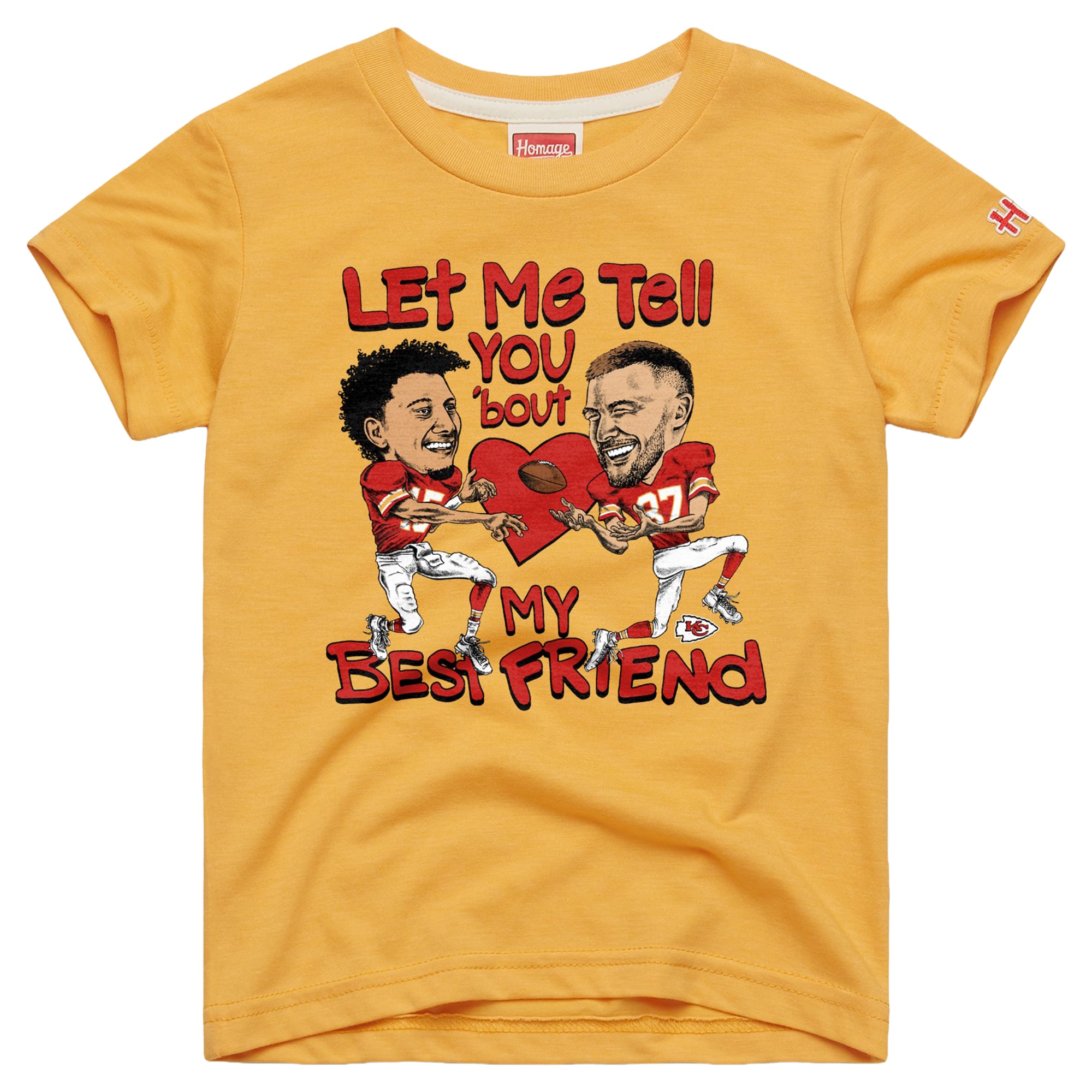 T-shirt caricature or Kansas City Chiefs « Hommage aux jeunes »