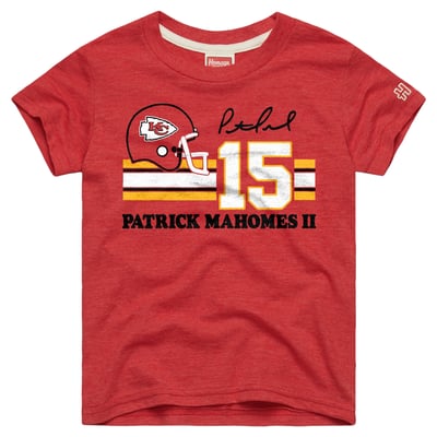Patrick Mahomes Kansas City Chiefs Homage Youth Remix Signature Tri-Blend T-Shirt - Red