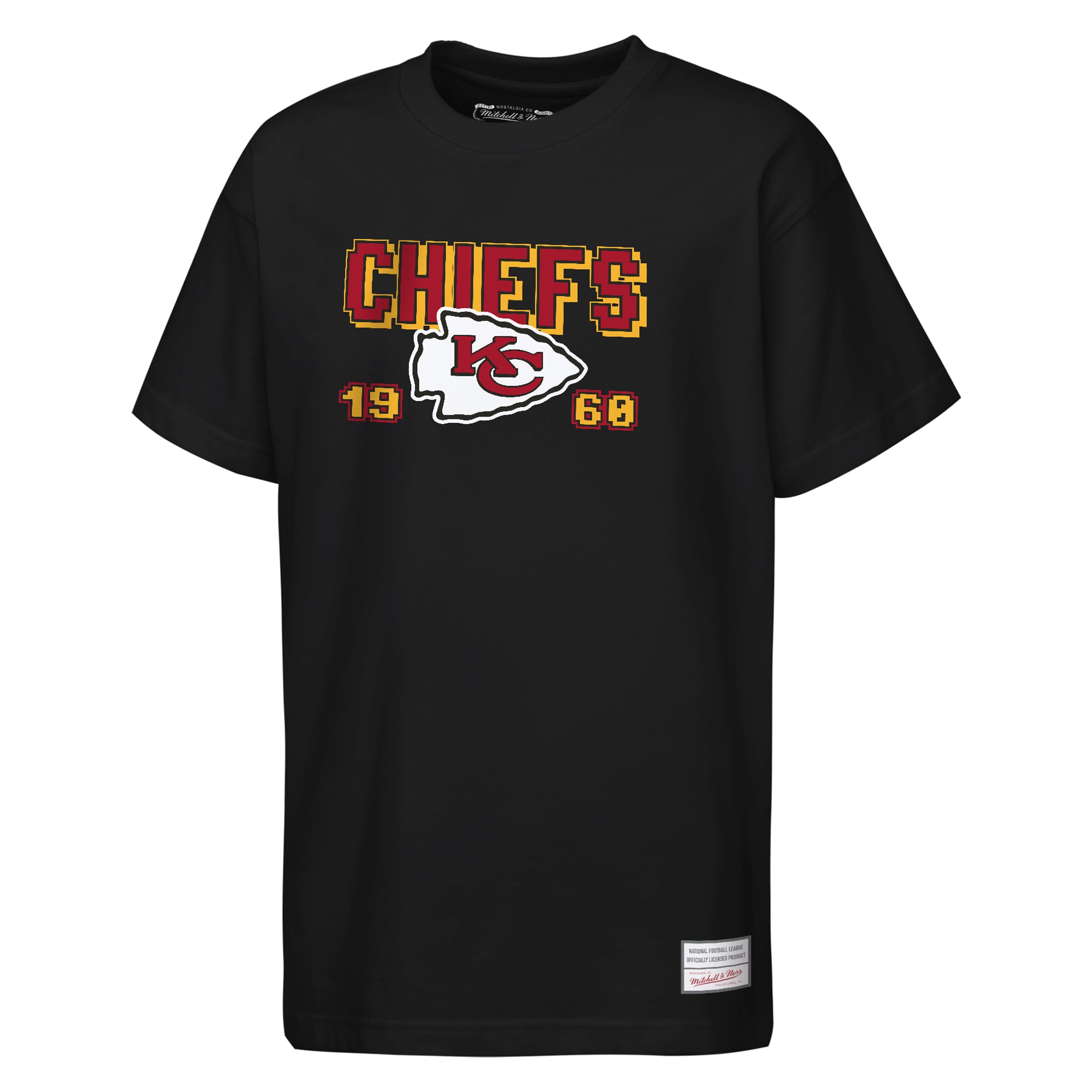 T-shirt rétro arcade Mitchell & Ness noir Kansas City Chiefs pour jeunes