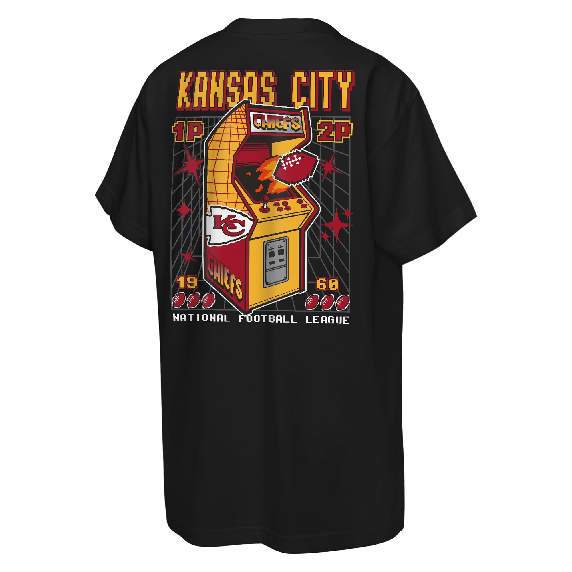 T-shirt rétro arcade Mitchell & Ness noir Kansas City Chiefs pour jeunes