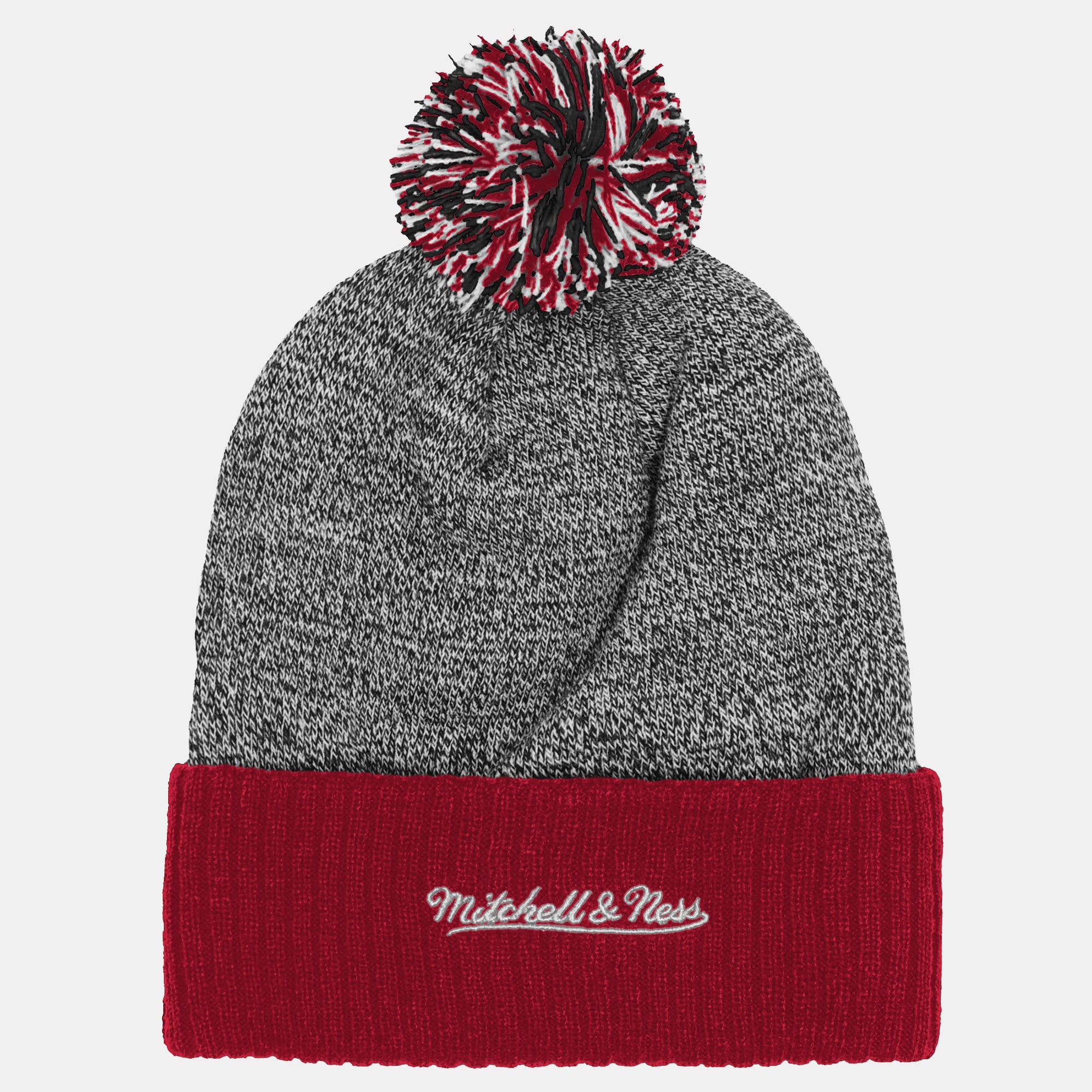 Bonnet à revers Mitchell & Ness rouge Kansas City Chiefs pour enfant, avec pompon