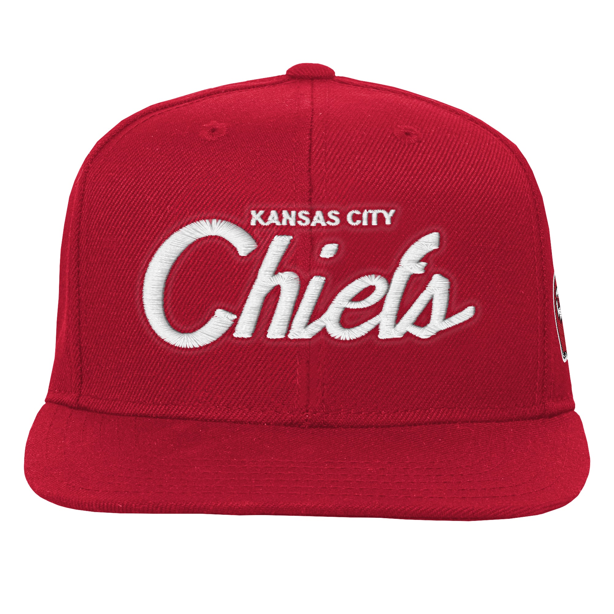 Youth Mitchell & Ness Red Kansas City Chiefs Head Coach Flat Brim Snapback Hat