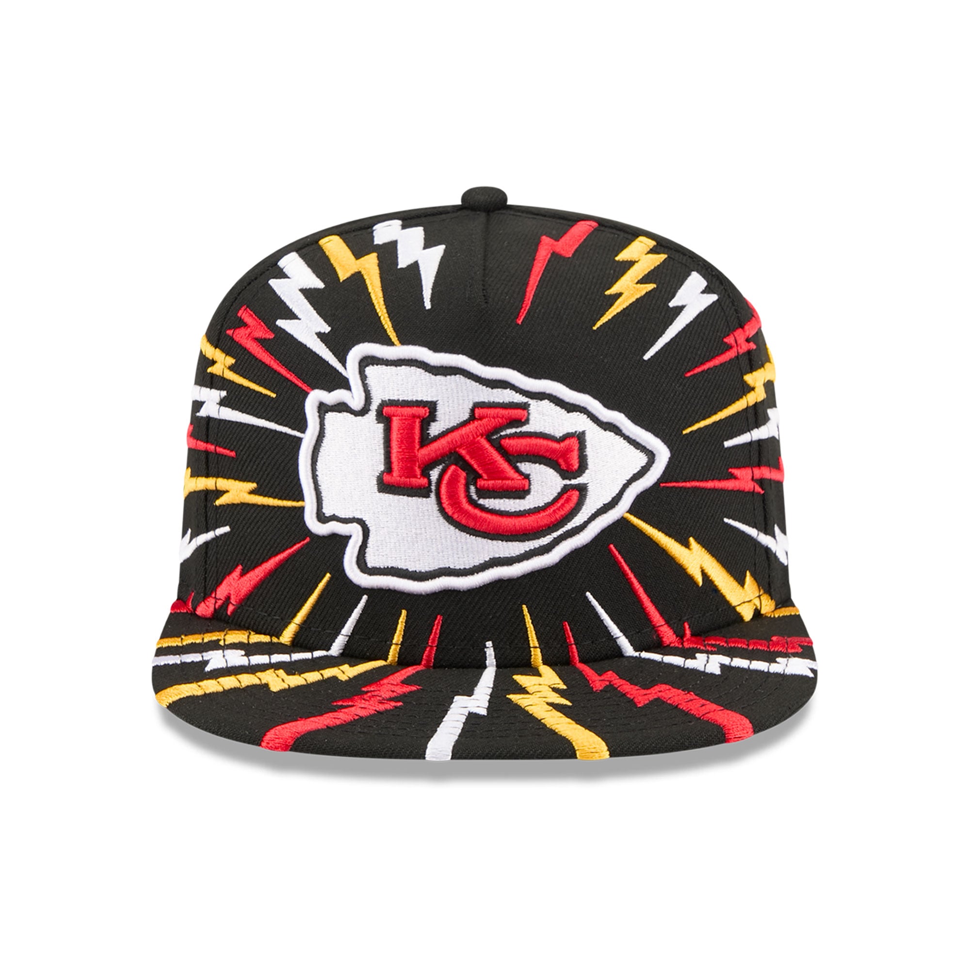 Youth New Era Black Kansas City Chiefs Bolt A-Frame 9FIFTY Snapback Hat