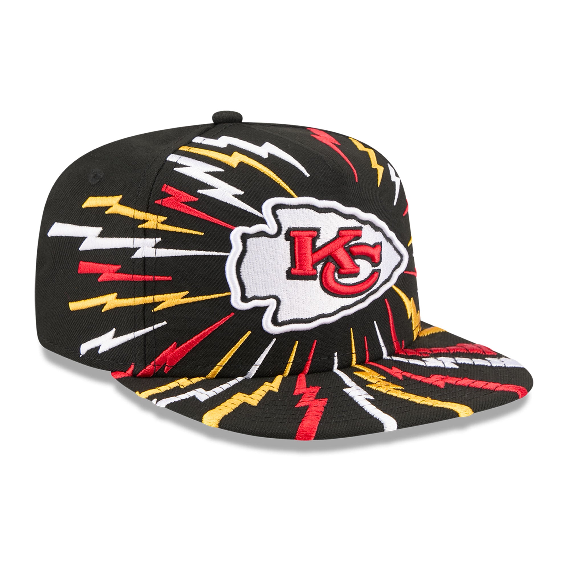 Youth New Era Black Kansas City Chiefs Bolt A-Frame 9FIFTY Snapback Hat