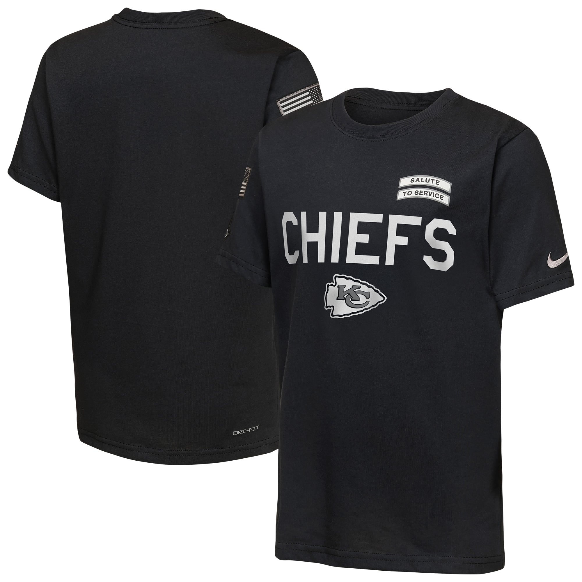 Youth Nike  Black Kansas City Chiefs 2026 Salute to Service Sideline Dri-FIT T-Shirt