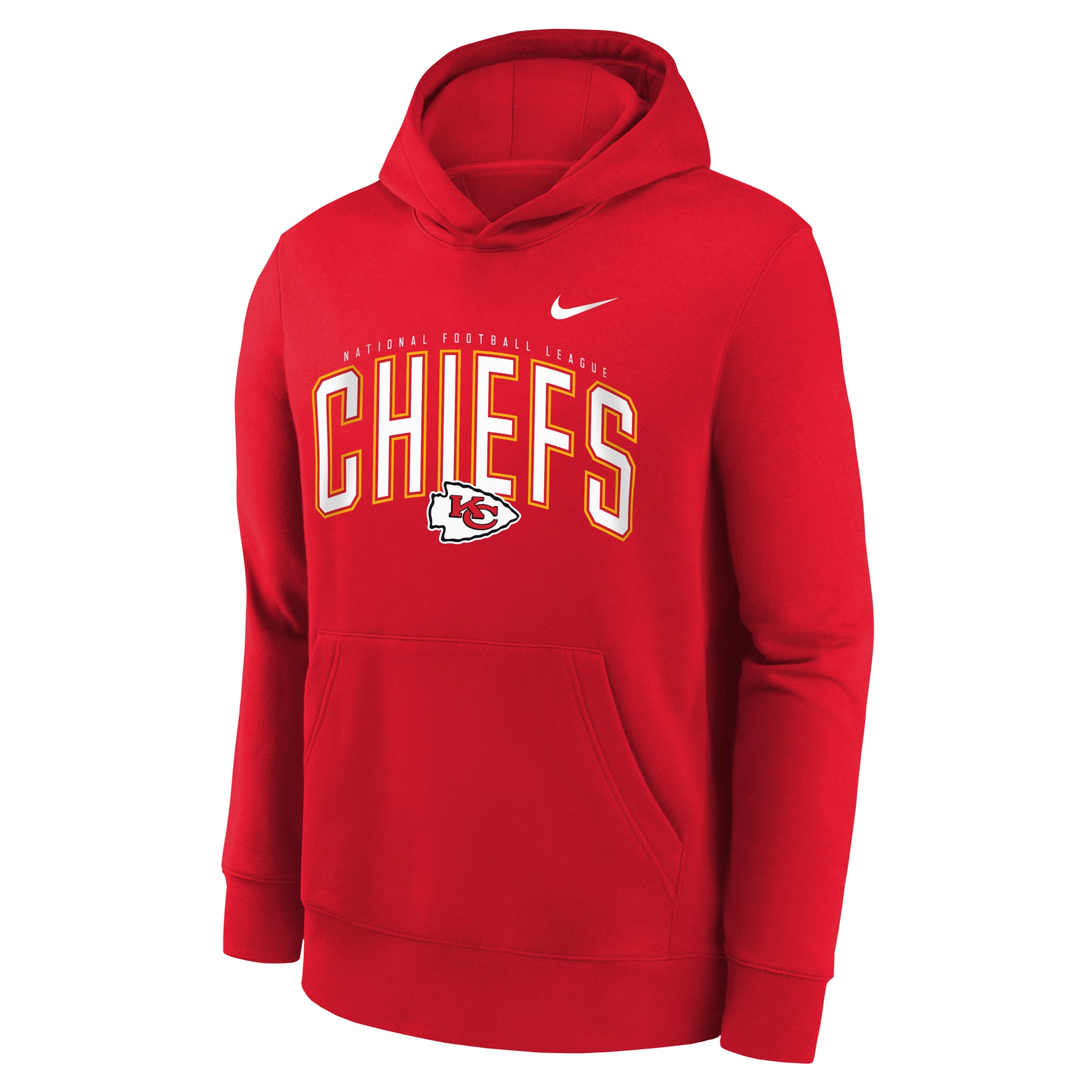Youth Nike Red Kansas City Chiefs Logo Arch Fleece Hoodie