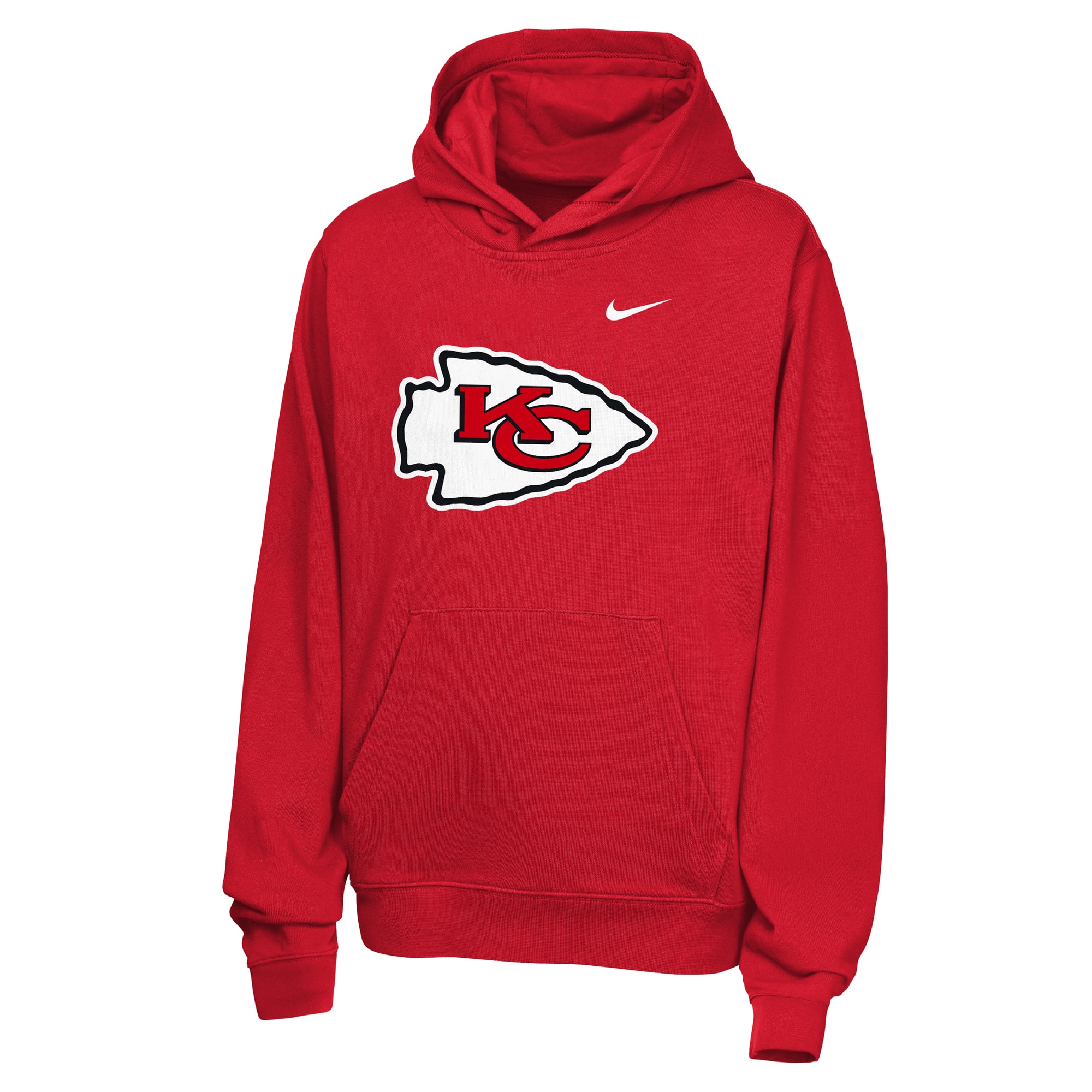 Youth Nike  Red Kansas City Chiefs Primary Logo Club Fleece Hoodie