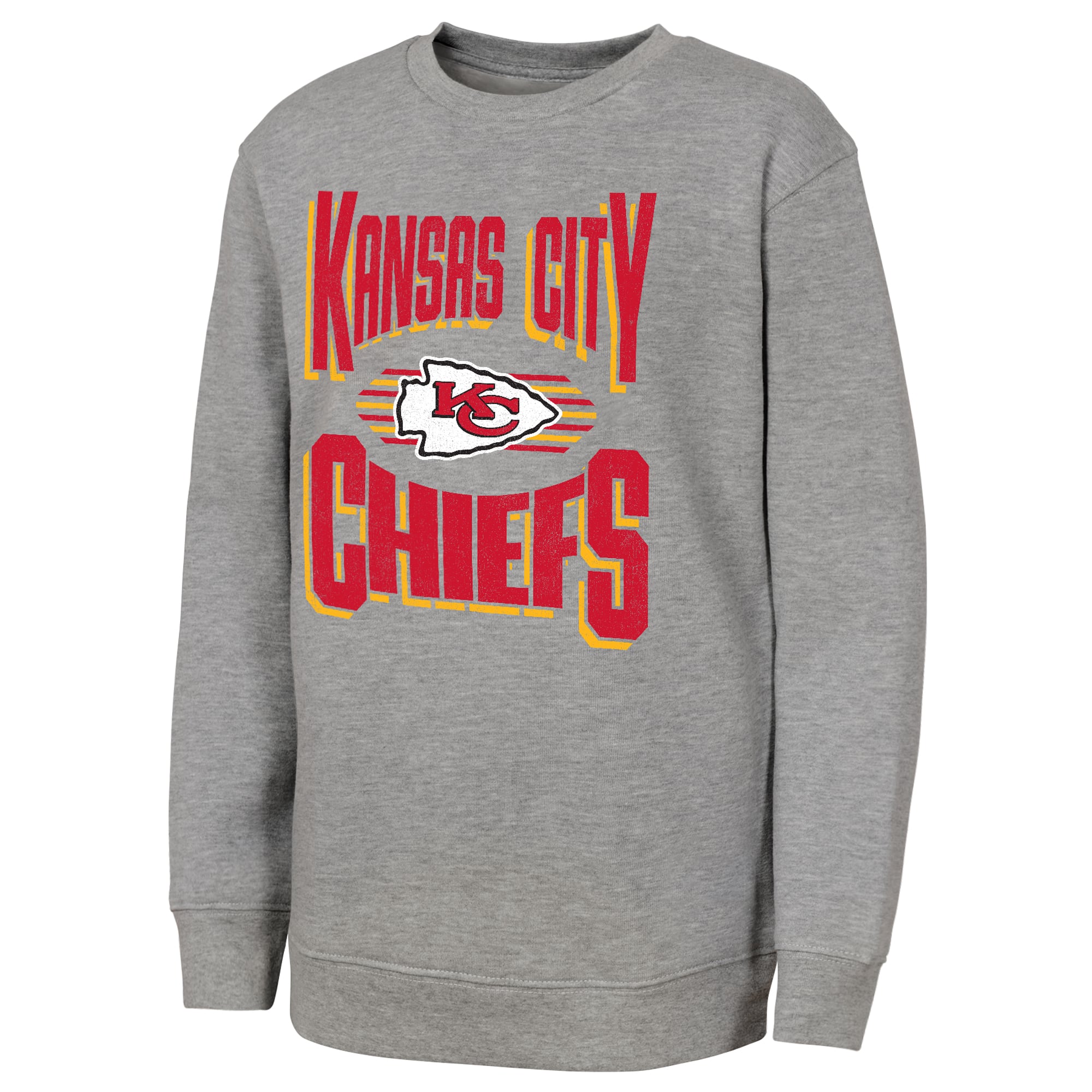 Sweat-shirt gris Jet Stream des Kansas City Chiefs pour jeunes de la marque Outerstuff