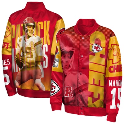Patrick Mahomes Kansas City Chiefs Outerstuff Youth Legendary Button-Front Satin Jacket - Red