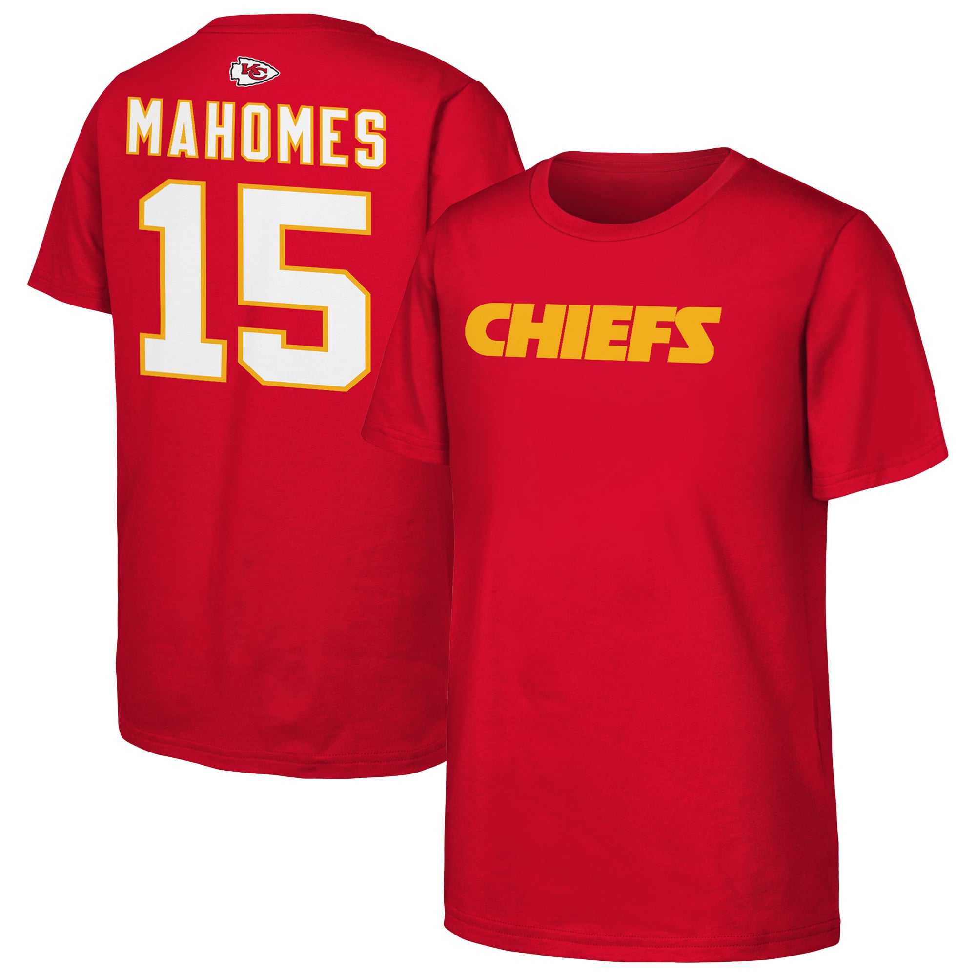 T-shirt Outerstuff pour jeunes, Patrick Mahomes, Kansas City Chiefs, rouge, nom et numéro