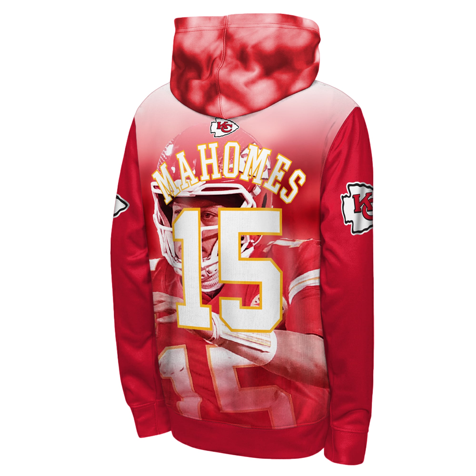 Sweat à capuche Youth Outerstuff Patrick Mahomes rouge Kansas City Chiefs Peak Performance avec nom et numéro